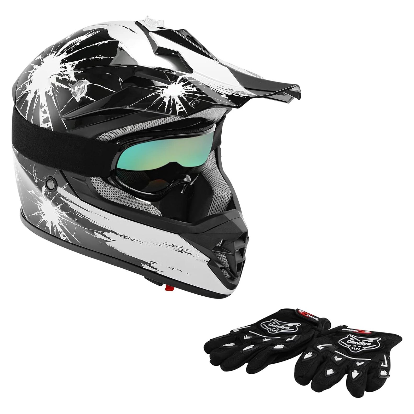 Casco de Motocross XFMT para Niños Mediano Negro/Blanco