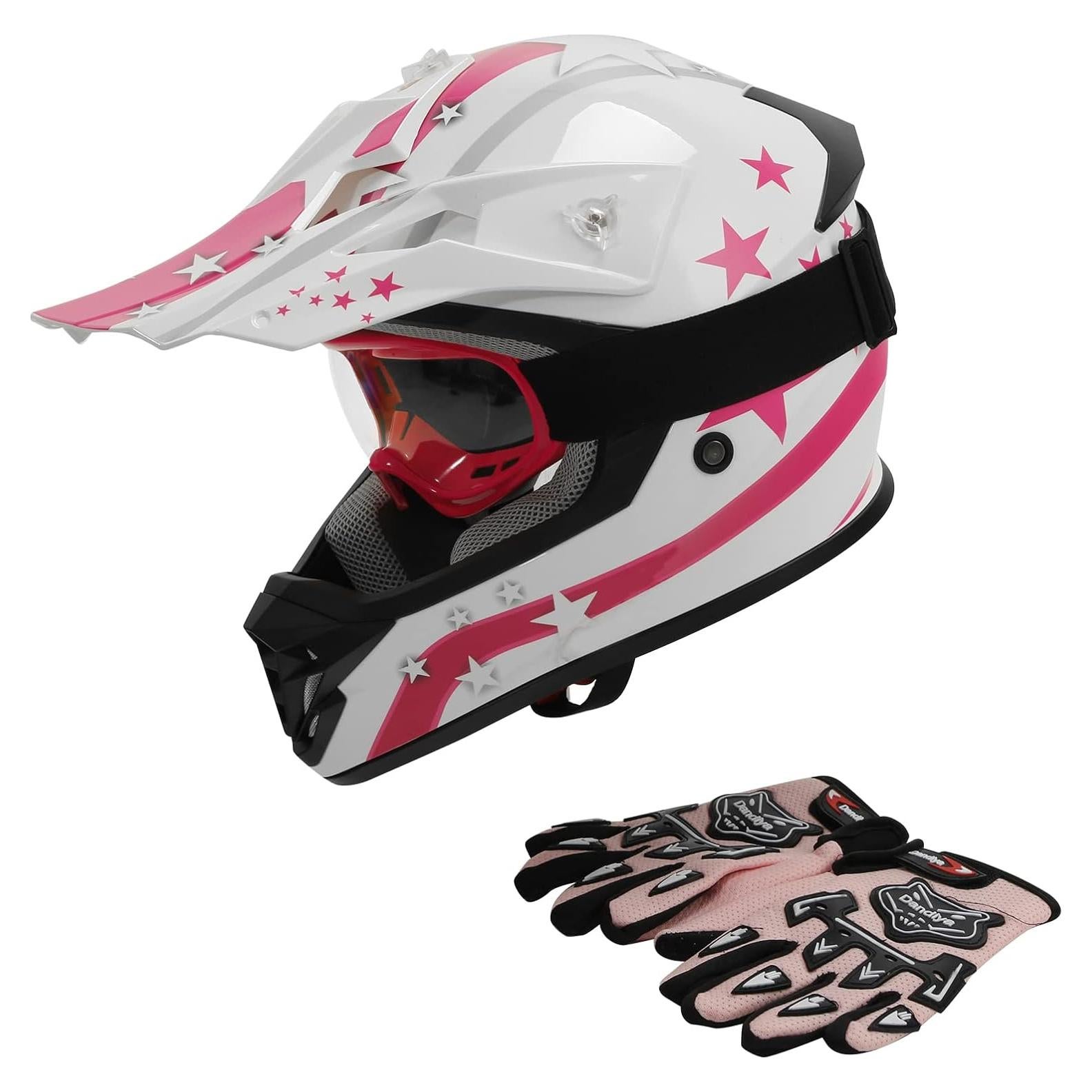 Casco Motocross XFMT TCMT DOT Extra Grande Estrella Rosa