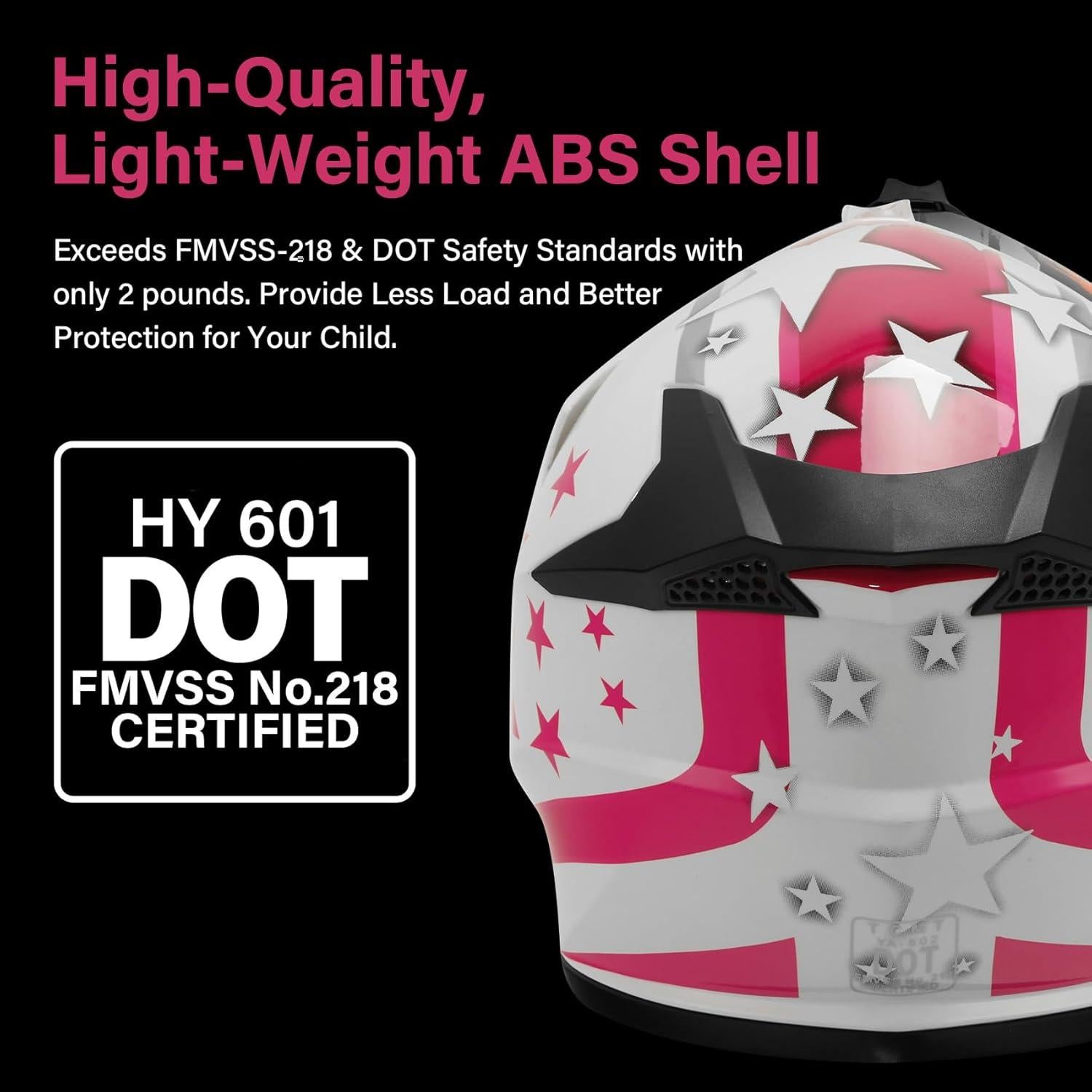 Casco Motocross XFMT TCMT DOT Extra Grande Estrella Rosa