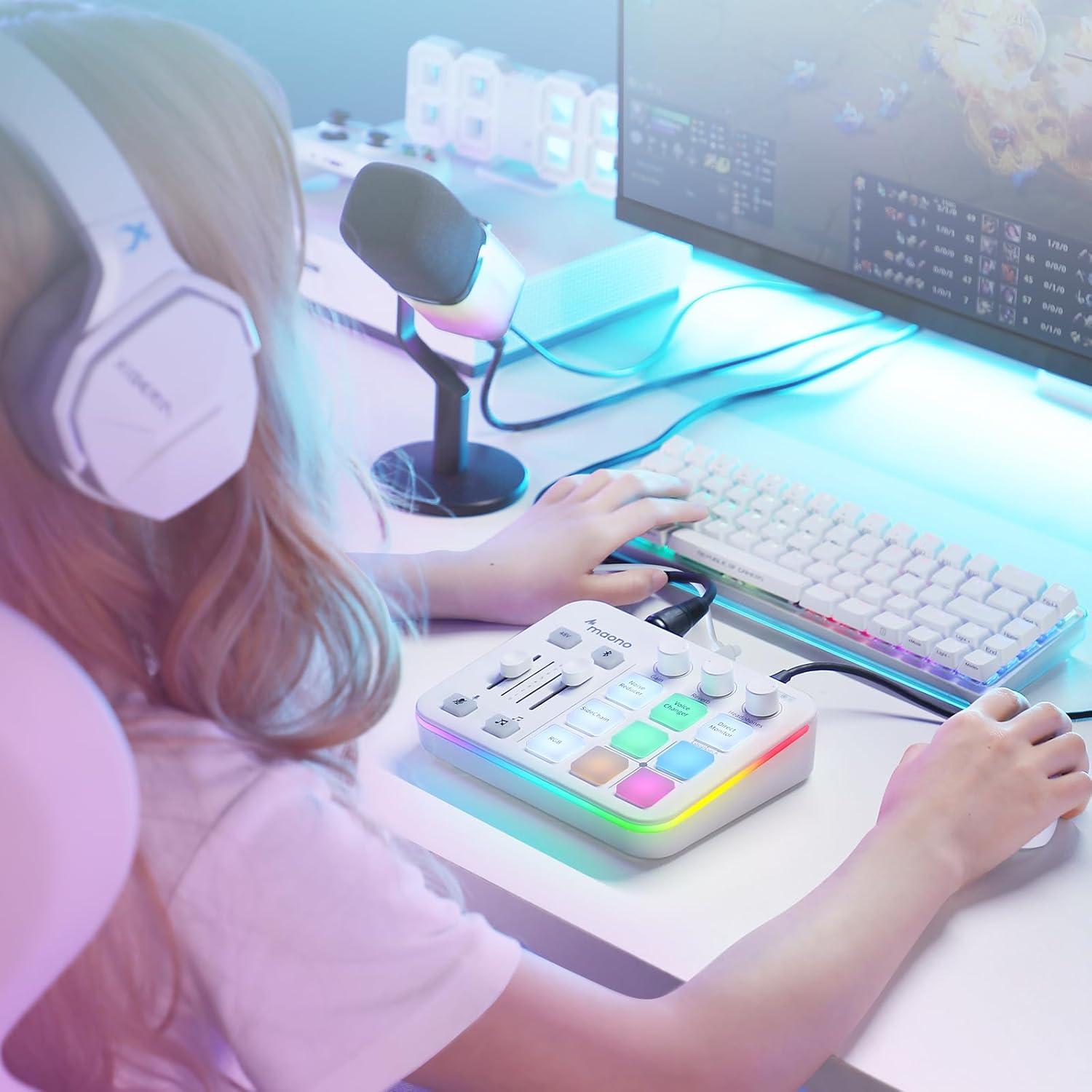 Mezclador de Audio Gaming MAONO G1 NEO RGB Bluetooth 48V