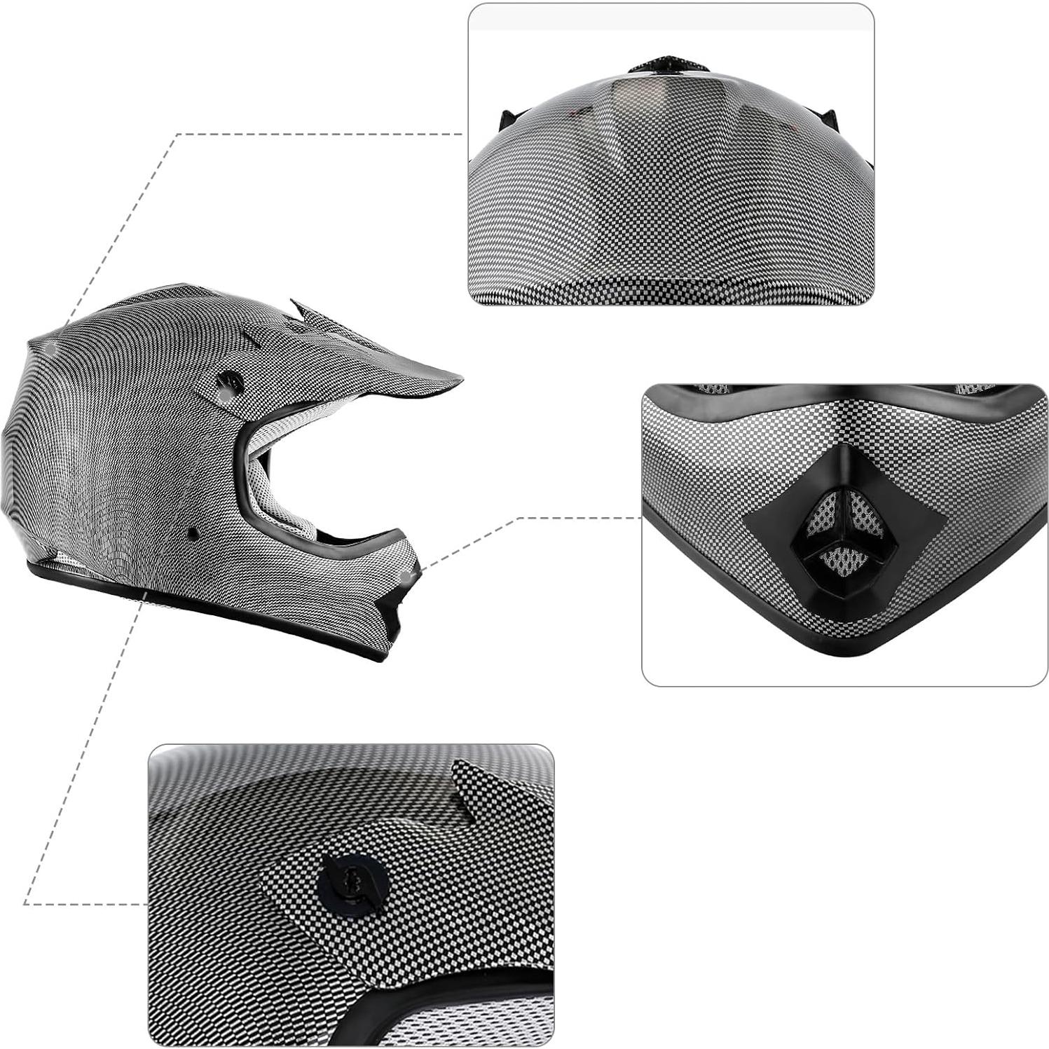 Casco Motocross XFMT XF-240-002 Fibra Carbono Pequeño