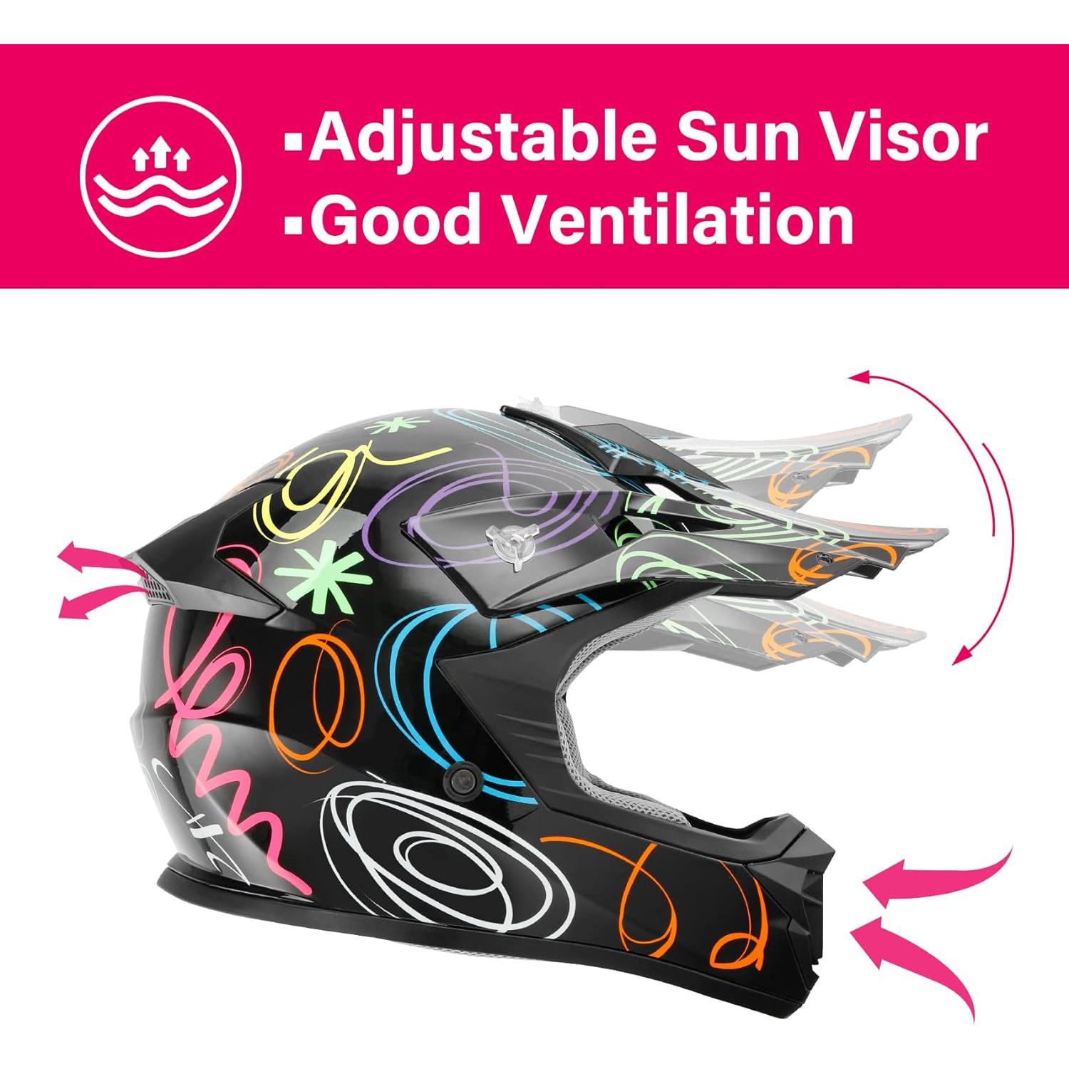 Casco de Motocross XFMT TCMT DOT para Niños Mediano Graffiti