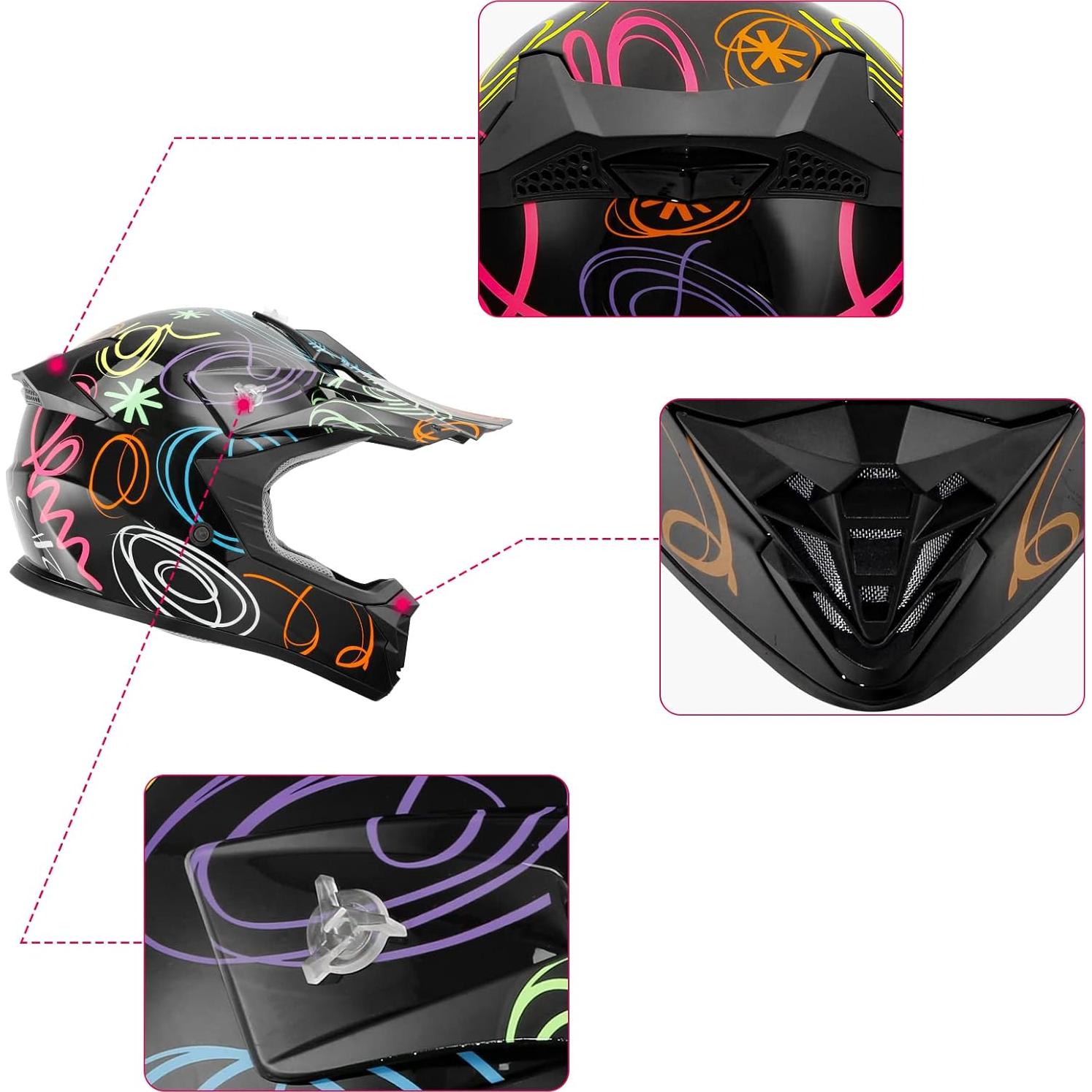 Casco de Motocross XFMT TCMT DOT para Niños Mediano Graffiti