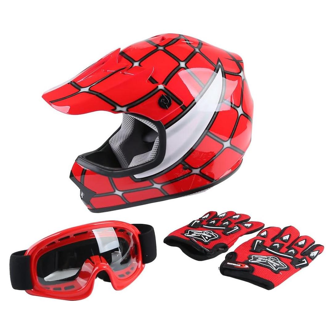 Casco Motocross Juvenil XFMT Rojo Araña M