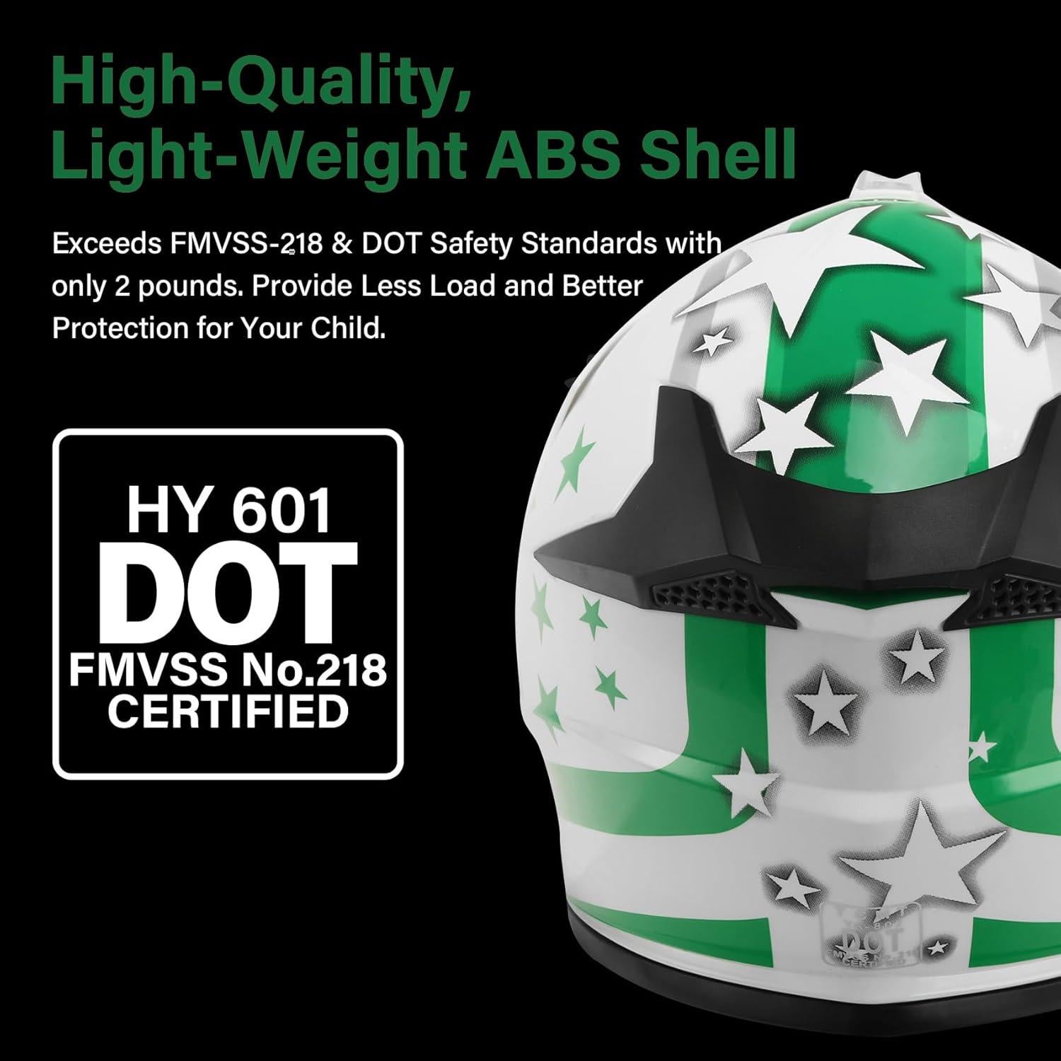 Casco Motocross Juvenil XFMT Verde Estrella