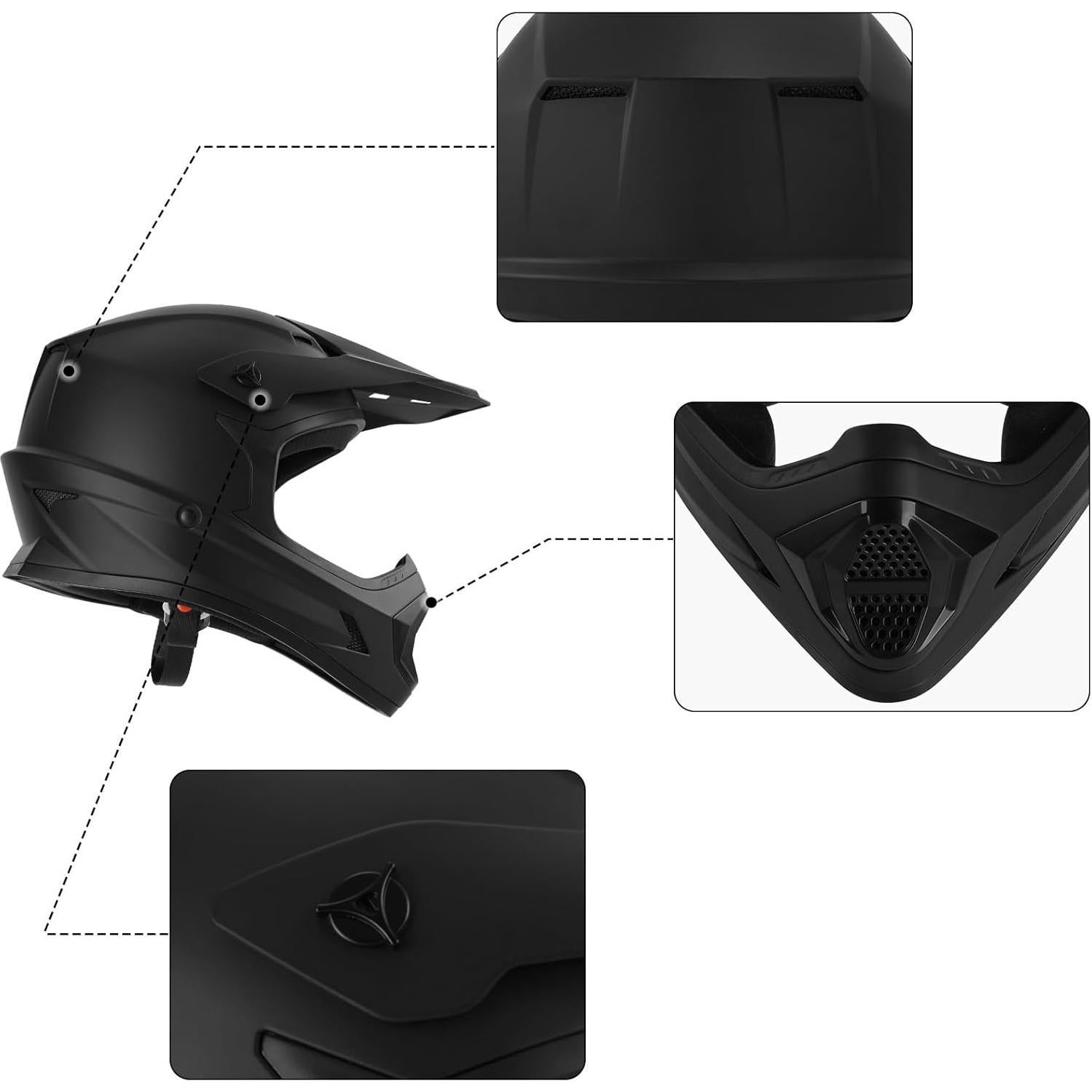 Casco Moto Infantil XFMT Negro Mate Pequeño