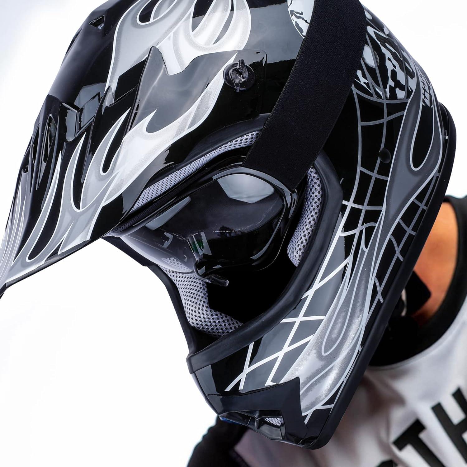 Casco Motocicleta XFMT DOT Niños Offroad Calavera Negra L