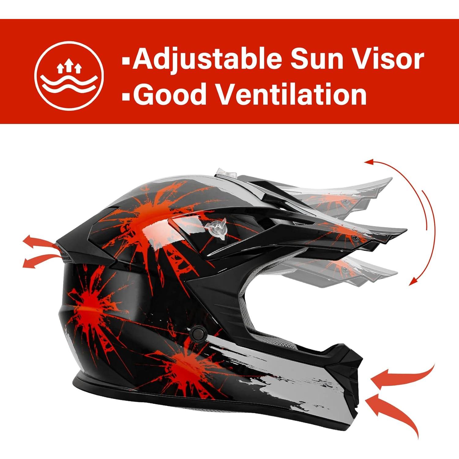 Casco de Motocross XFMT para Niños con Gafas y Guantes