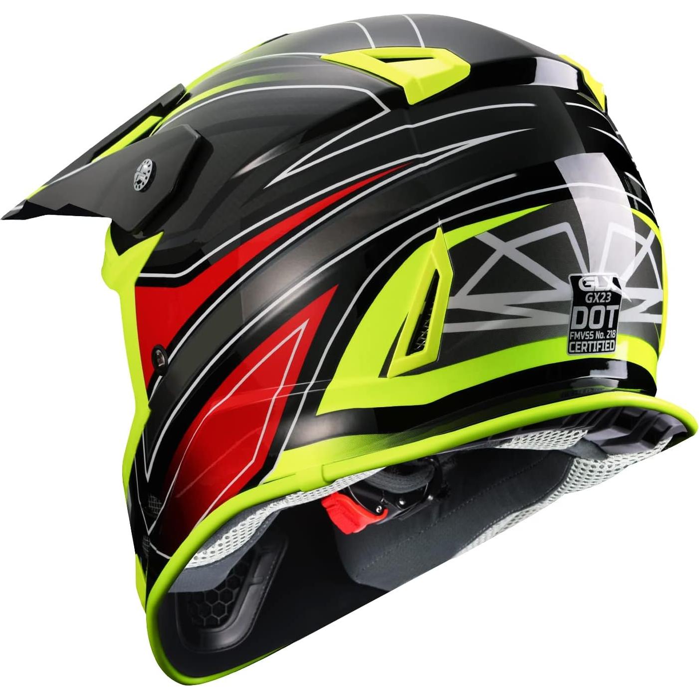 Casco Motocross GLX GX23 Amarillo Talla L DOT