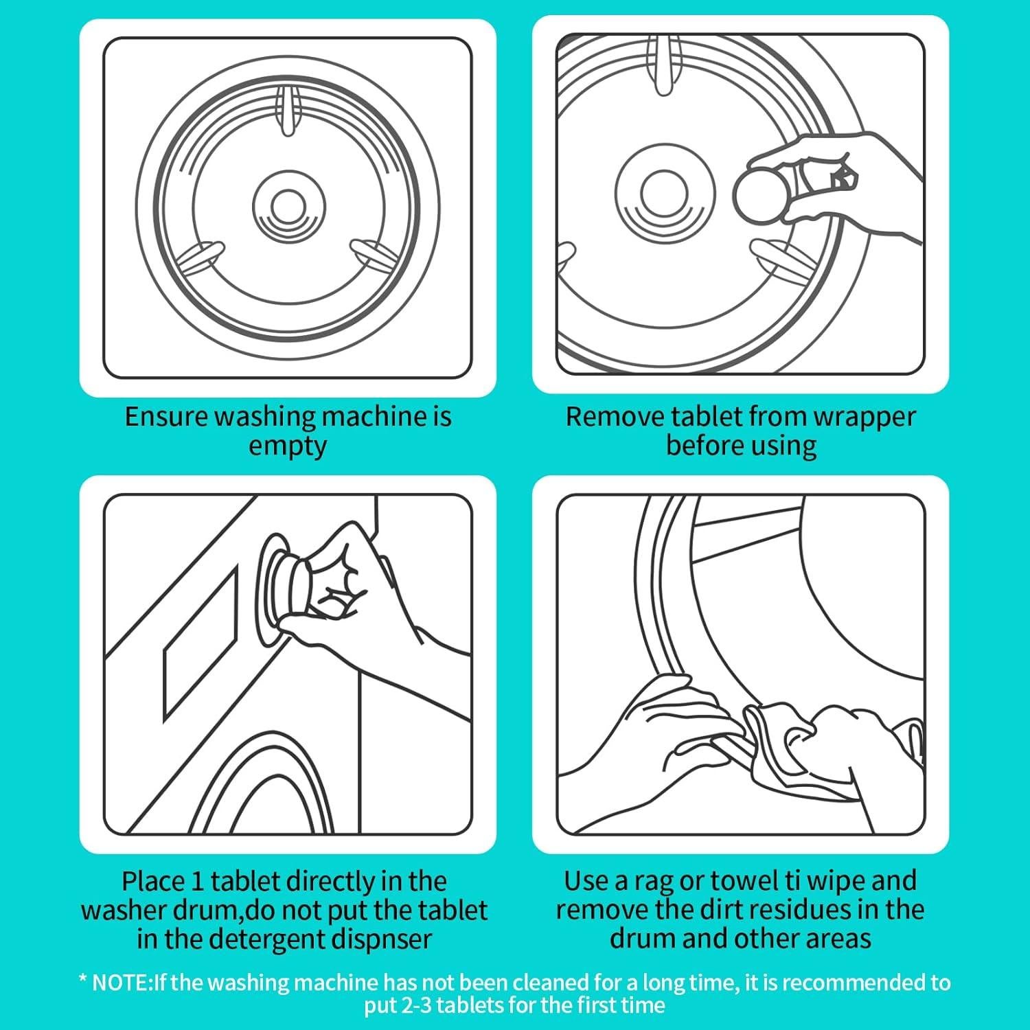 Tabletas Limpiadoras de Lavadora Ecológicas 24 Unidades