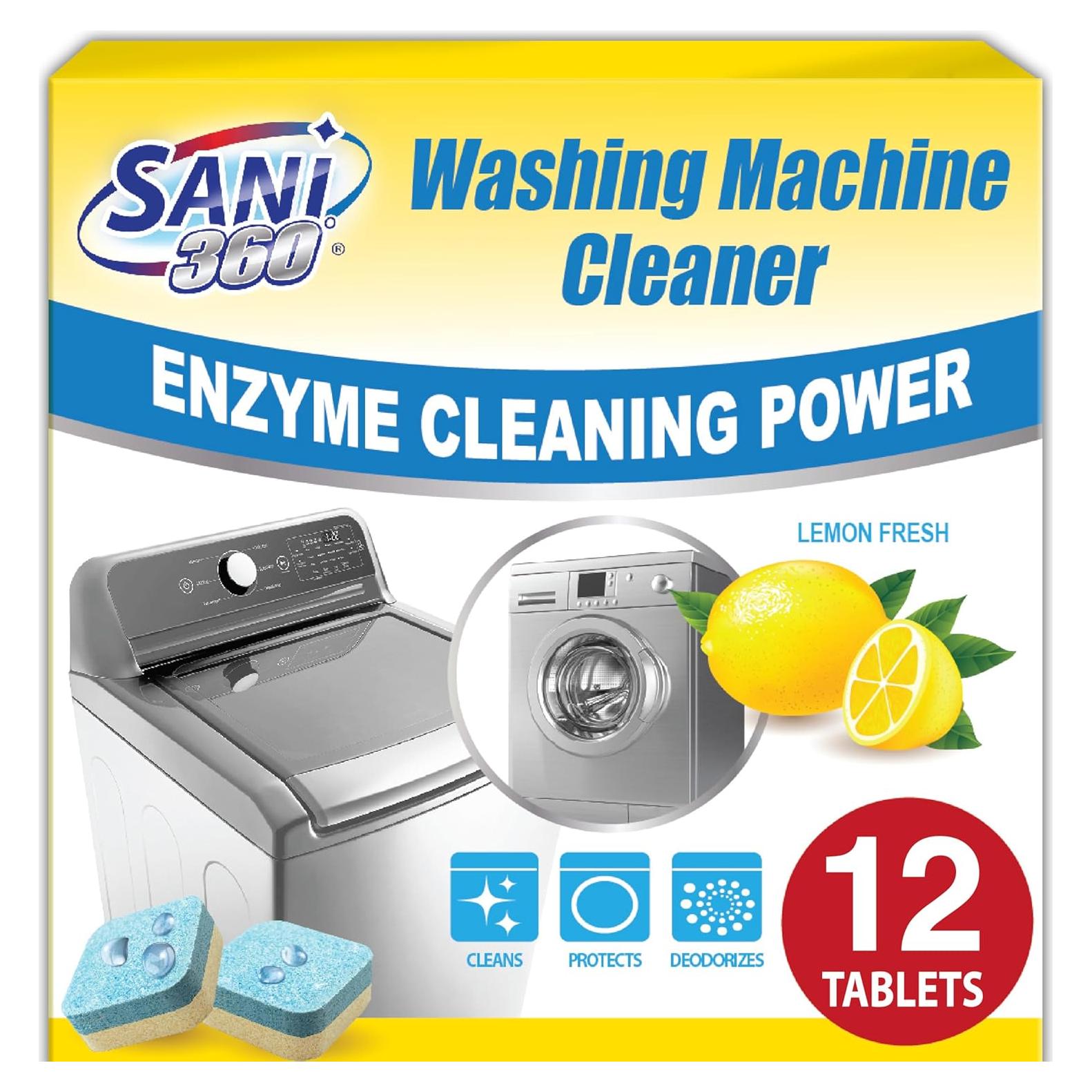Limpiador de Lavadora Sani 360° - 12 Tabletas Enzimáticas