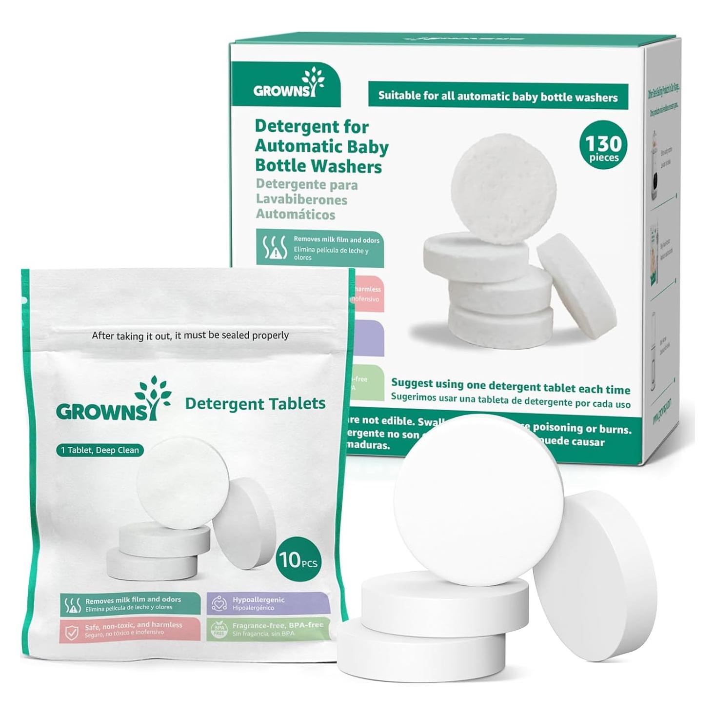 Tabletas de Lavado GROWNSY 130 PCS para Lavadoras de Botellas