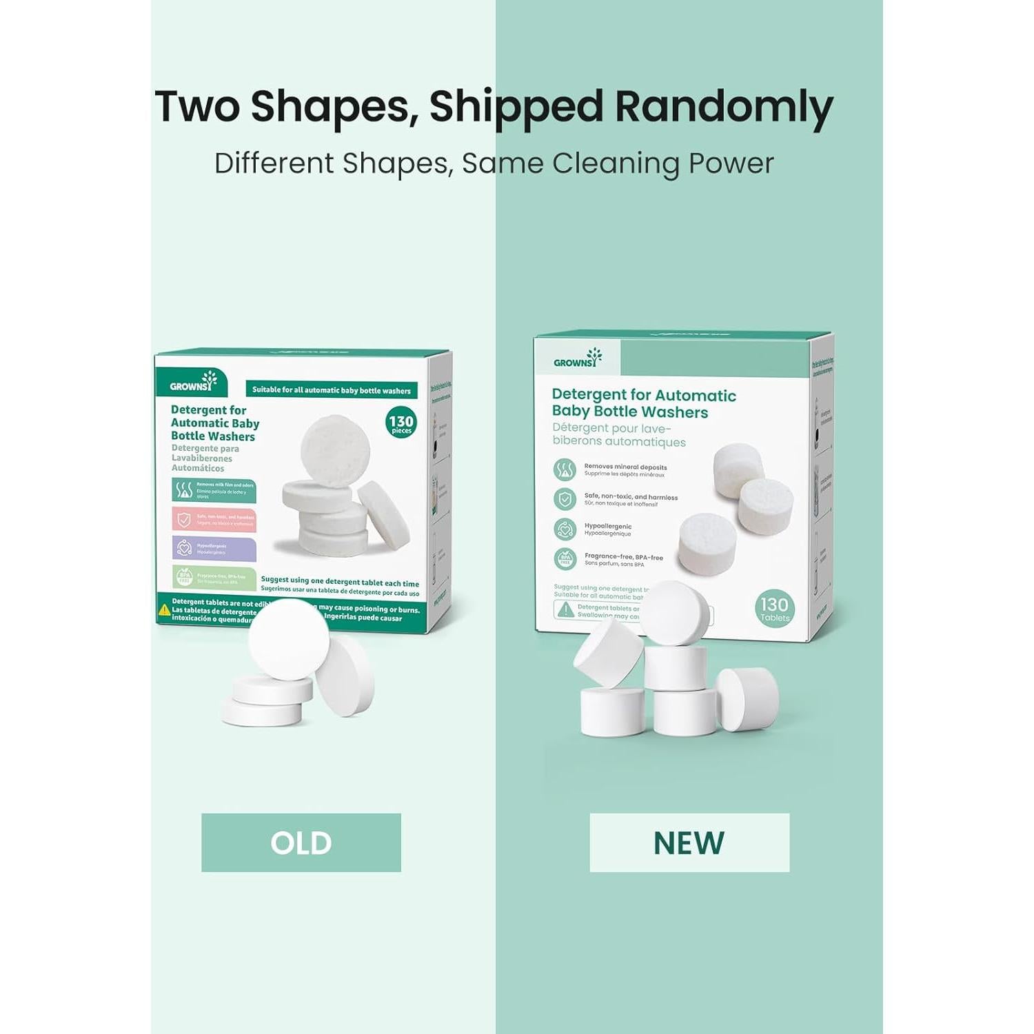 Tabletas de Lavado GROWNSY 130 PCS para Lavadoras de Botellas