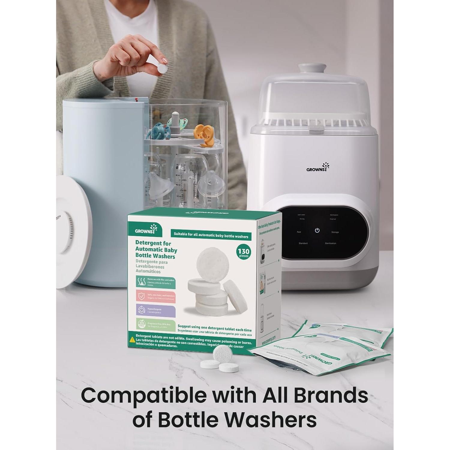 Tabletas de Lavado GROWNSY 130 PCS para Lavadoras de Botellas