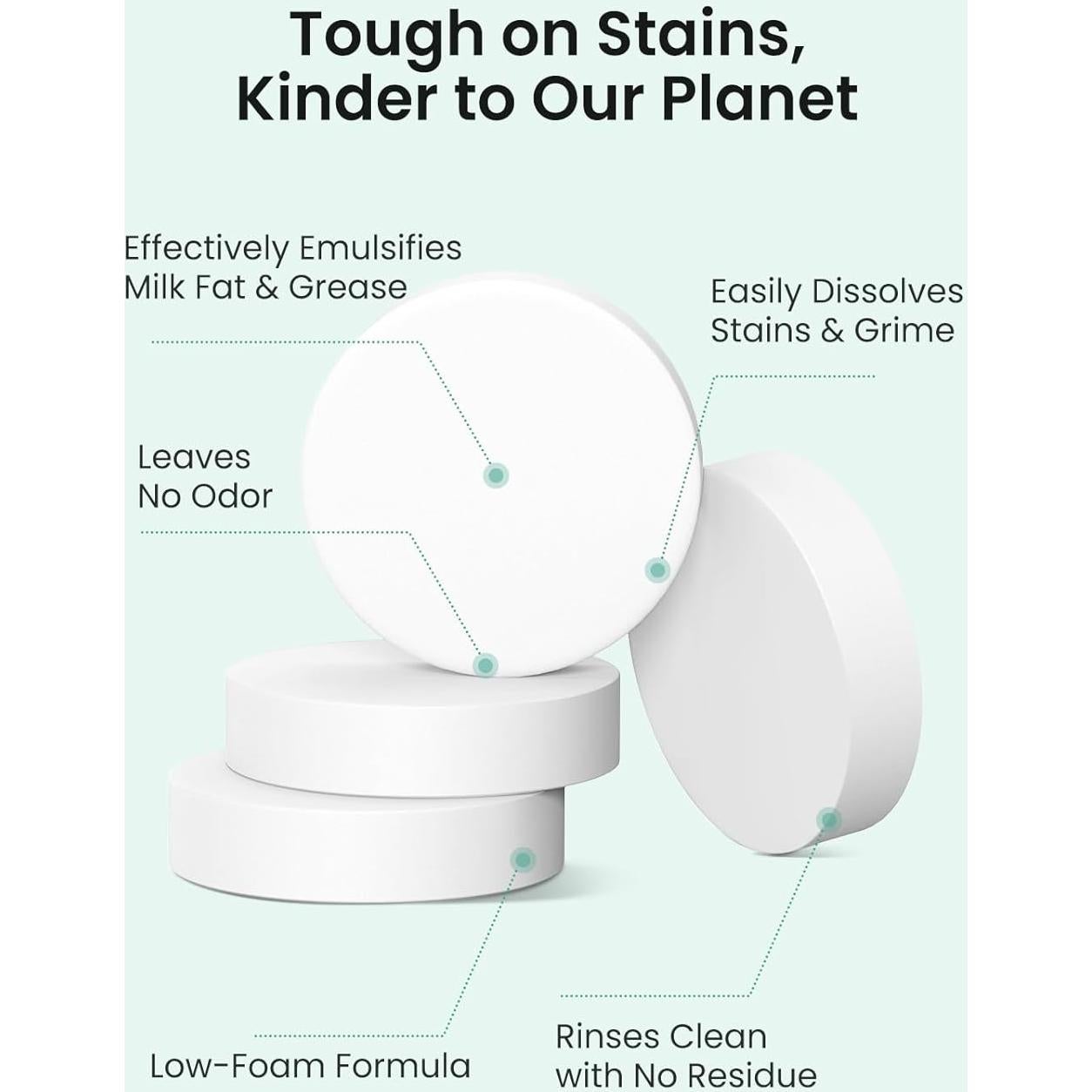 Tabletas de Lavado GROWNSY 130 PCS para Lavadoras de Botellas