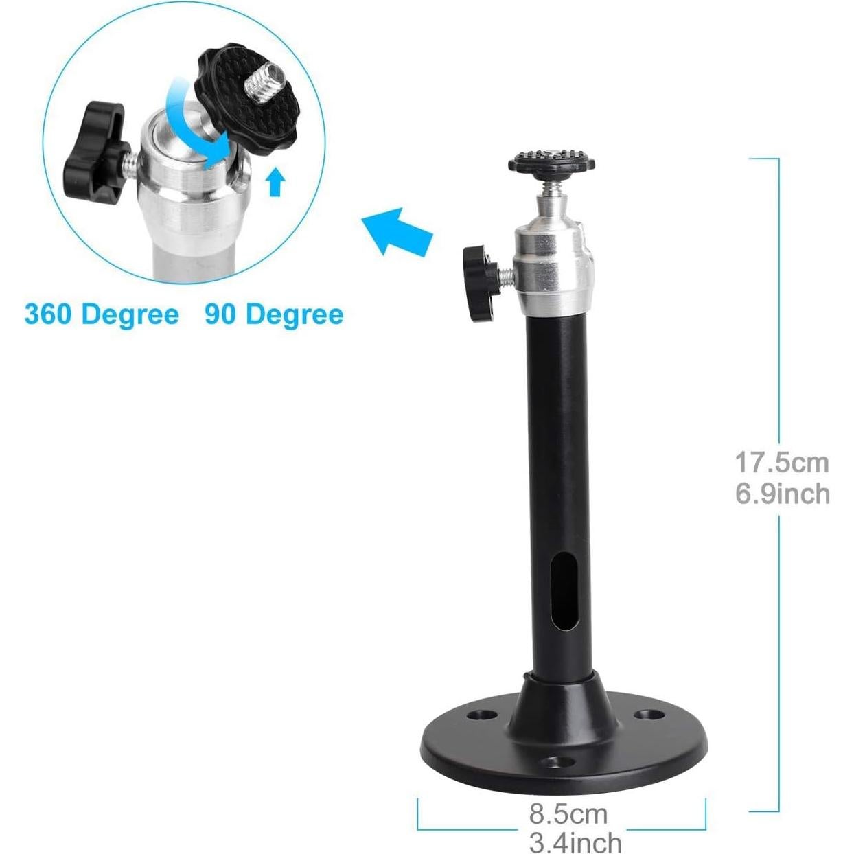 Mini Ceiling Wall Projector Mount Stand Compatible with QKK, DR.J, DBPOWER, Anker, VANKYO, AAXA, Jinhoo, PVO, TMY, AuKing and Most Other Mini Projector (175mm, Black)