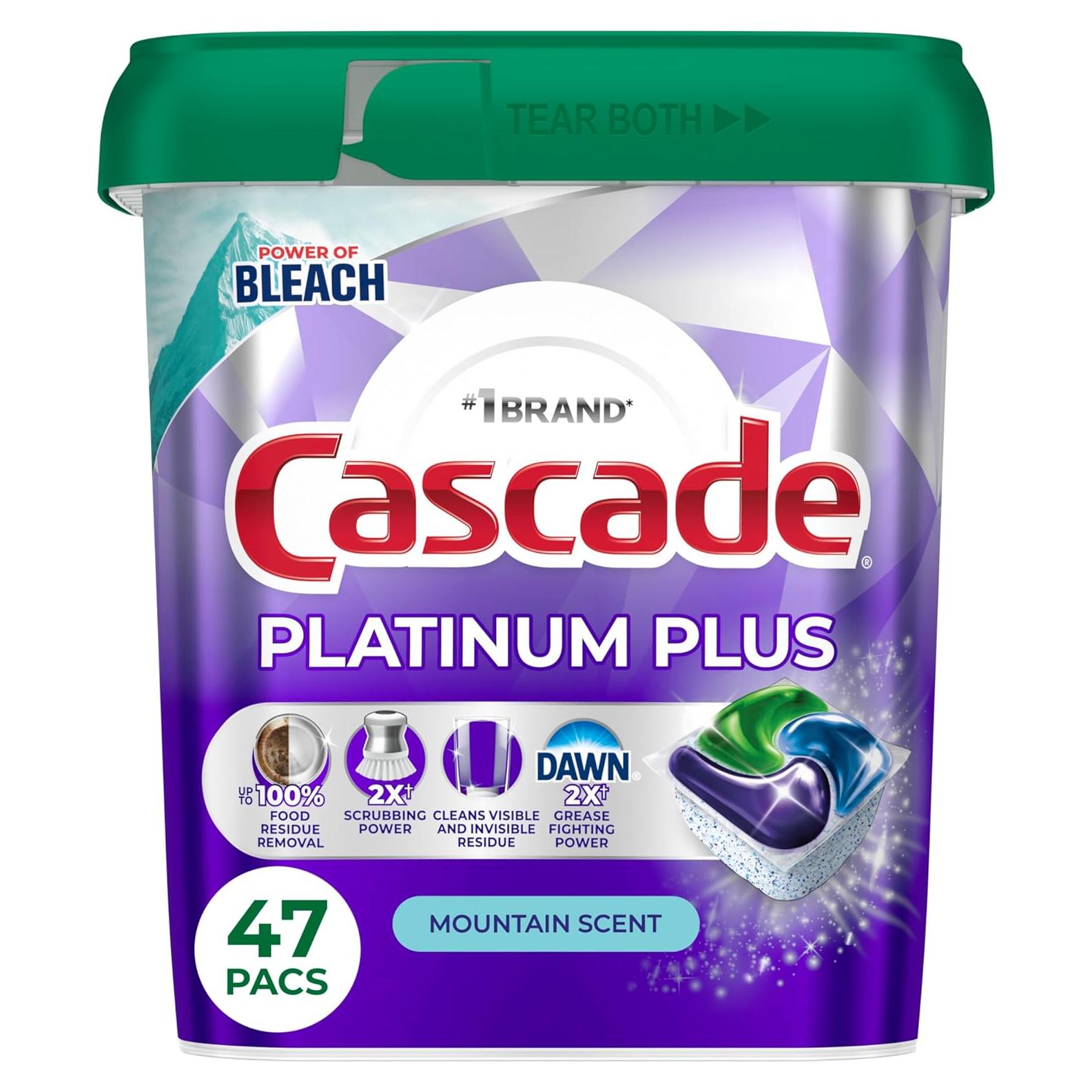 Cápsulas de Lavavajillas Cascade Platinum Plus - 47 Unidades