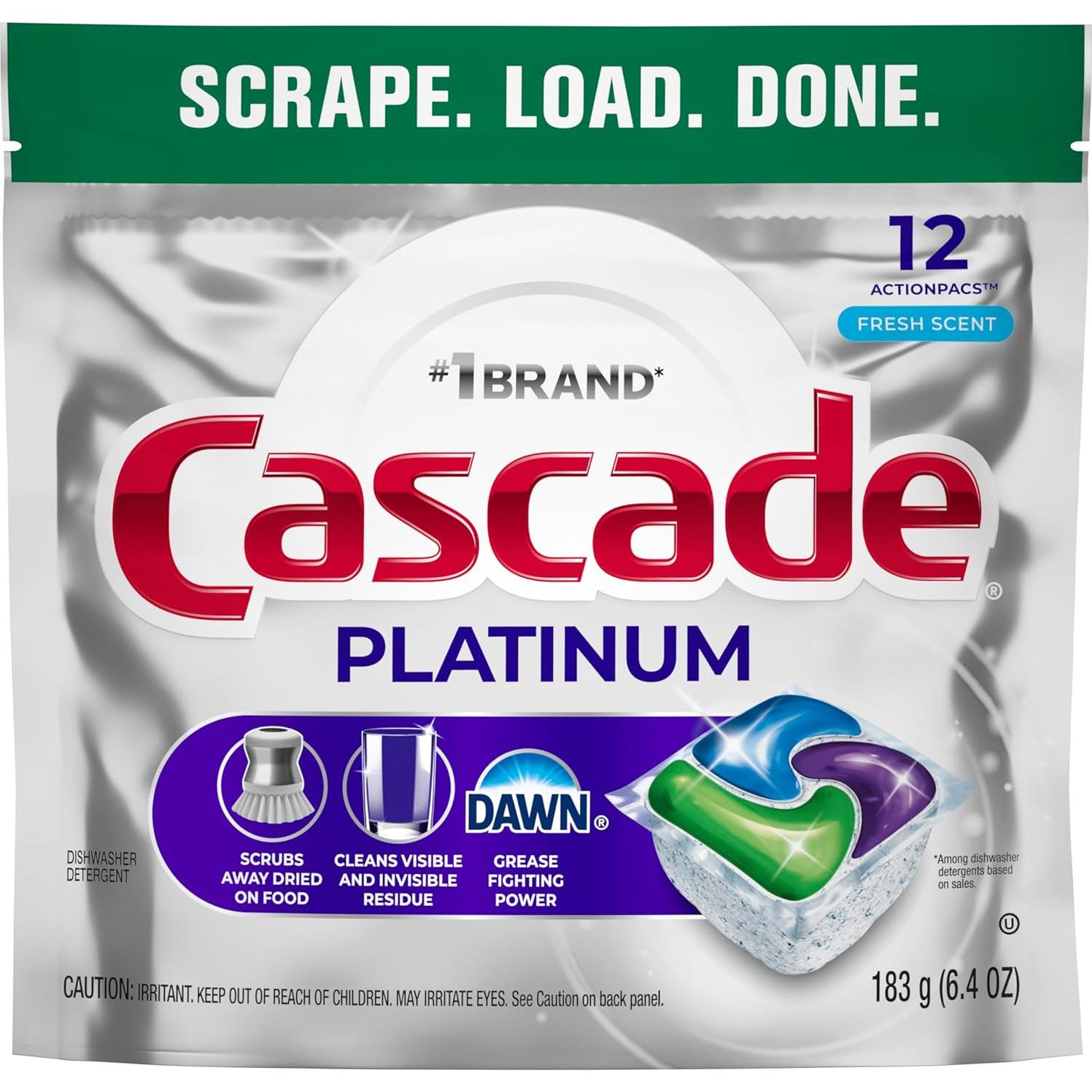 Cápsulas de Lavavajillas Cascade Platinum 12 unidades