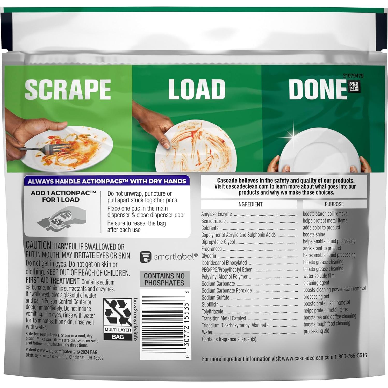 Cápsulas de Lavavajillas Cascade Platinum 12 unidades