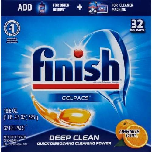 Finish Gelpacs Detergente para Lavavajillas Aroma Naranja 32 Unidades