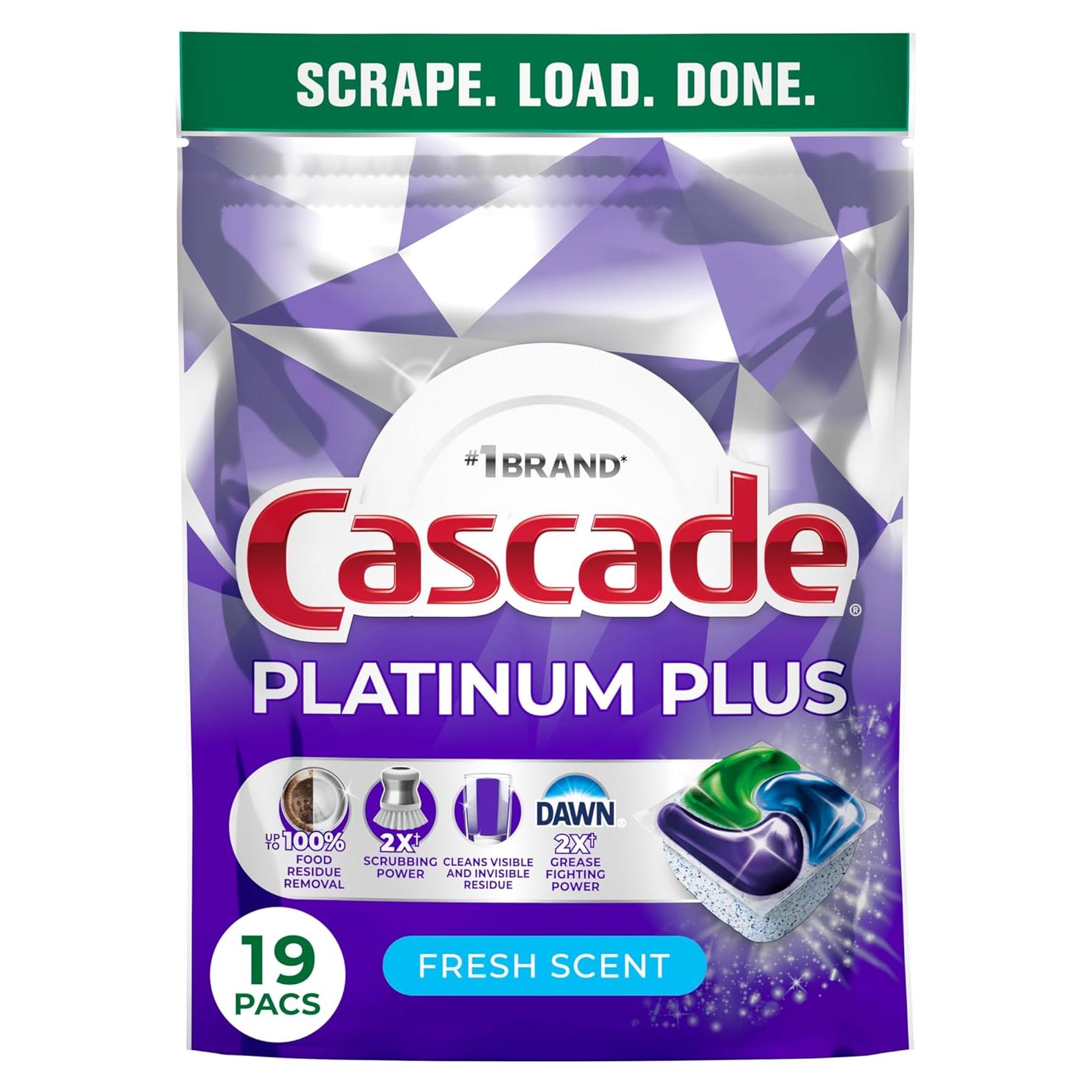 Cápsulas Lavavajillas Cascade Platinum Plus 19 Unidades