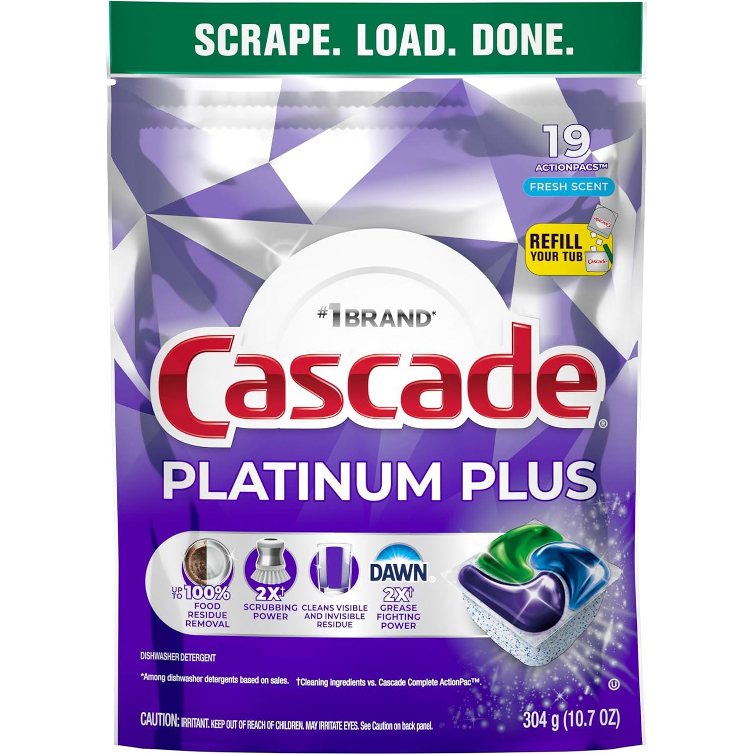 Cápsulas Lavavajillas Cascade Platinum Plus 19 Unidades