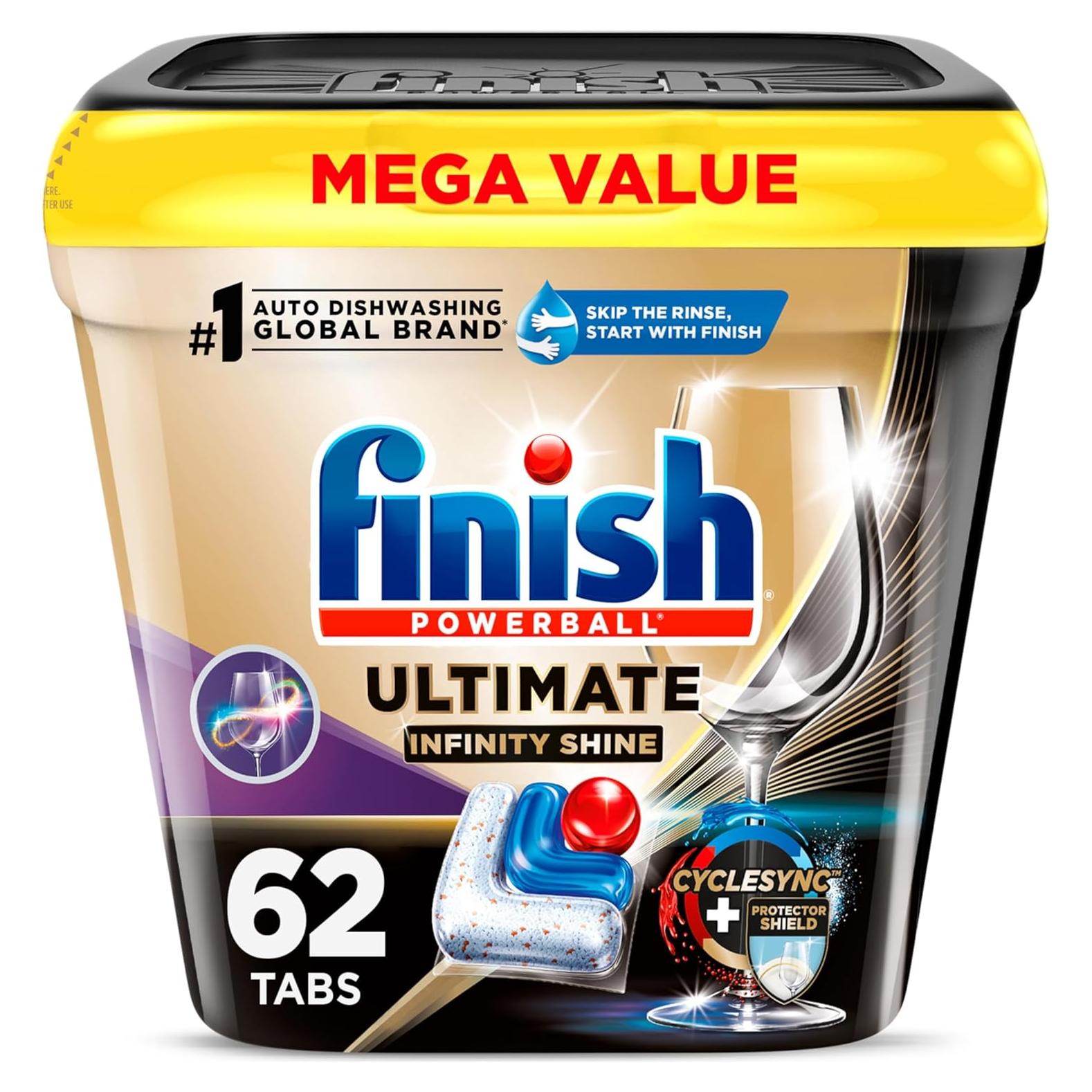 Finish Ultimate Infinity Shine Cápsulas Lavavajillas 62 Unidades