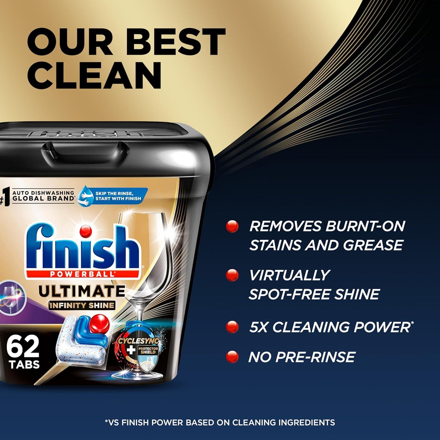 Finish Ultimate Infinity Shine Cápsulas Lavavajillas 62 Unidades
