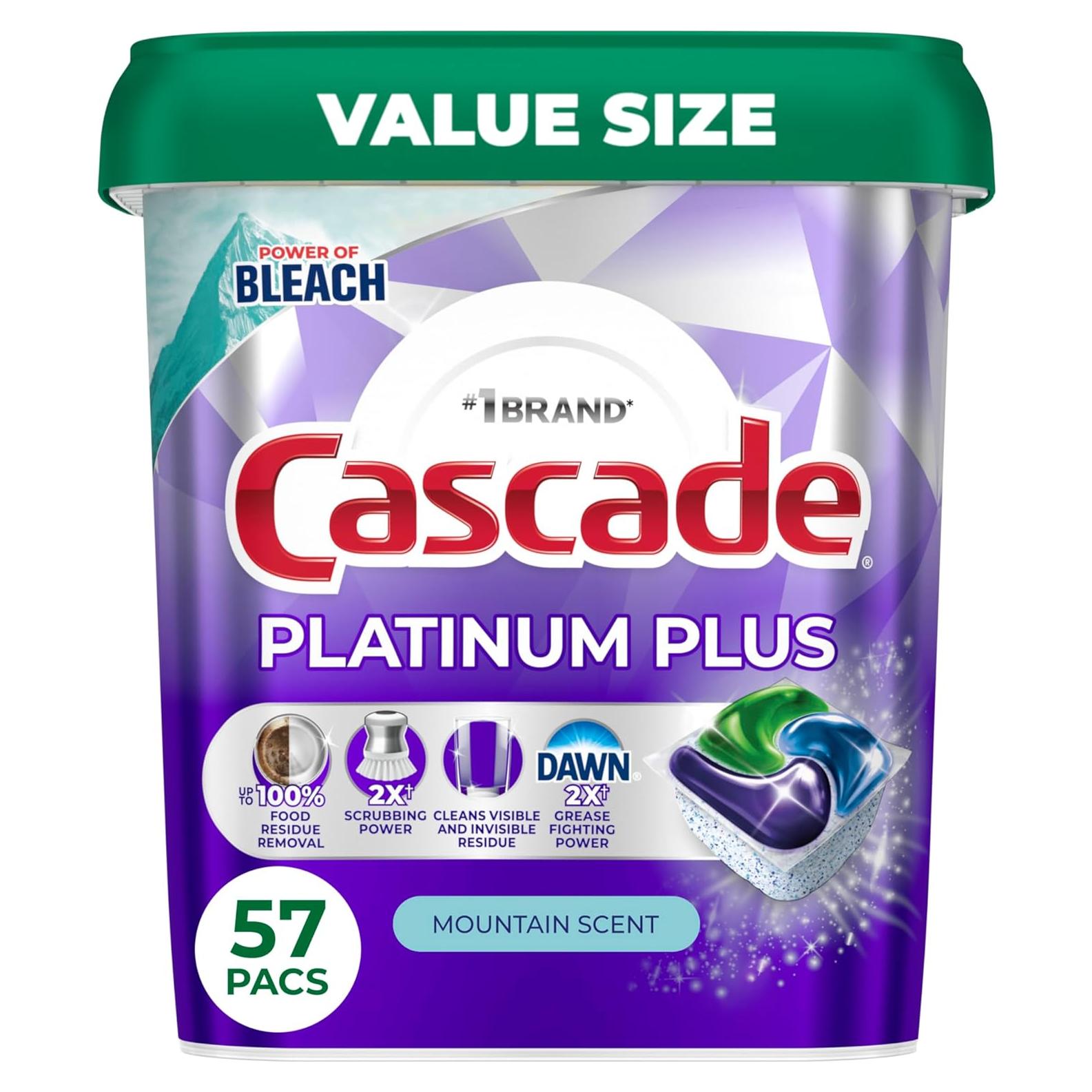 Cápsulas para Lavavajillas Cascade Platinum Plus 57 Unidades