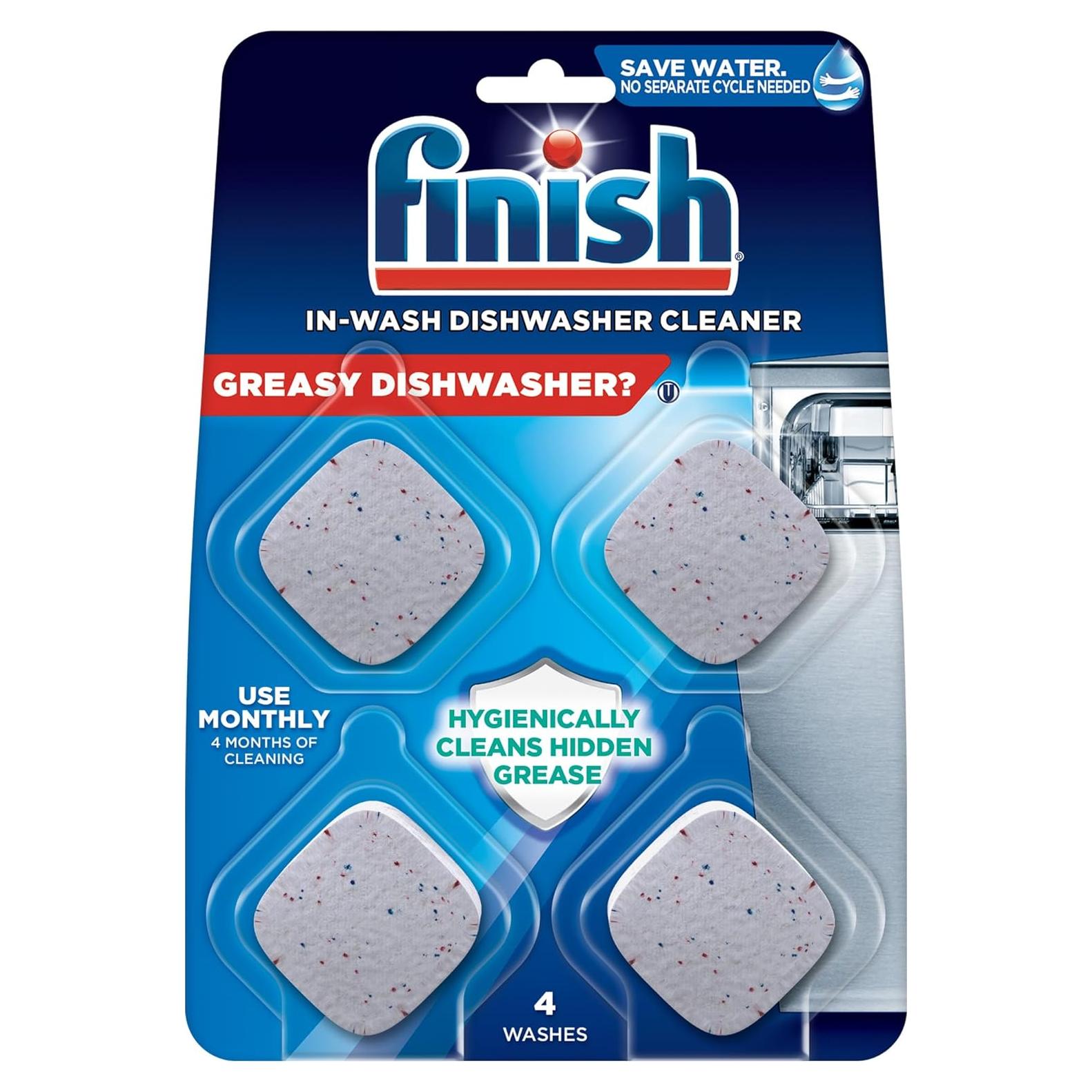 Tabletas Limpiadoras Finish para Lavavajillas, 4 Unidades, Efecto Higiénico