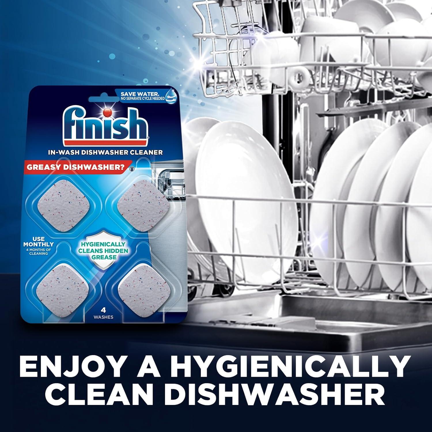 Tabletas Limpiadoras Finish para Lavavajillas, 4 Unidades, Efecto Higiénico