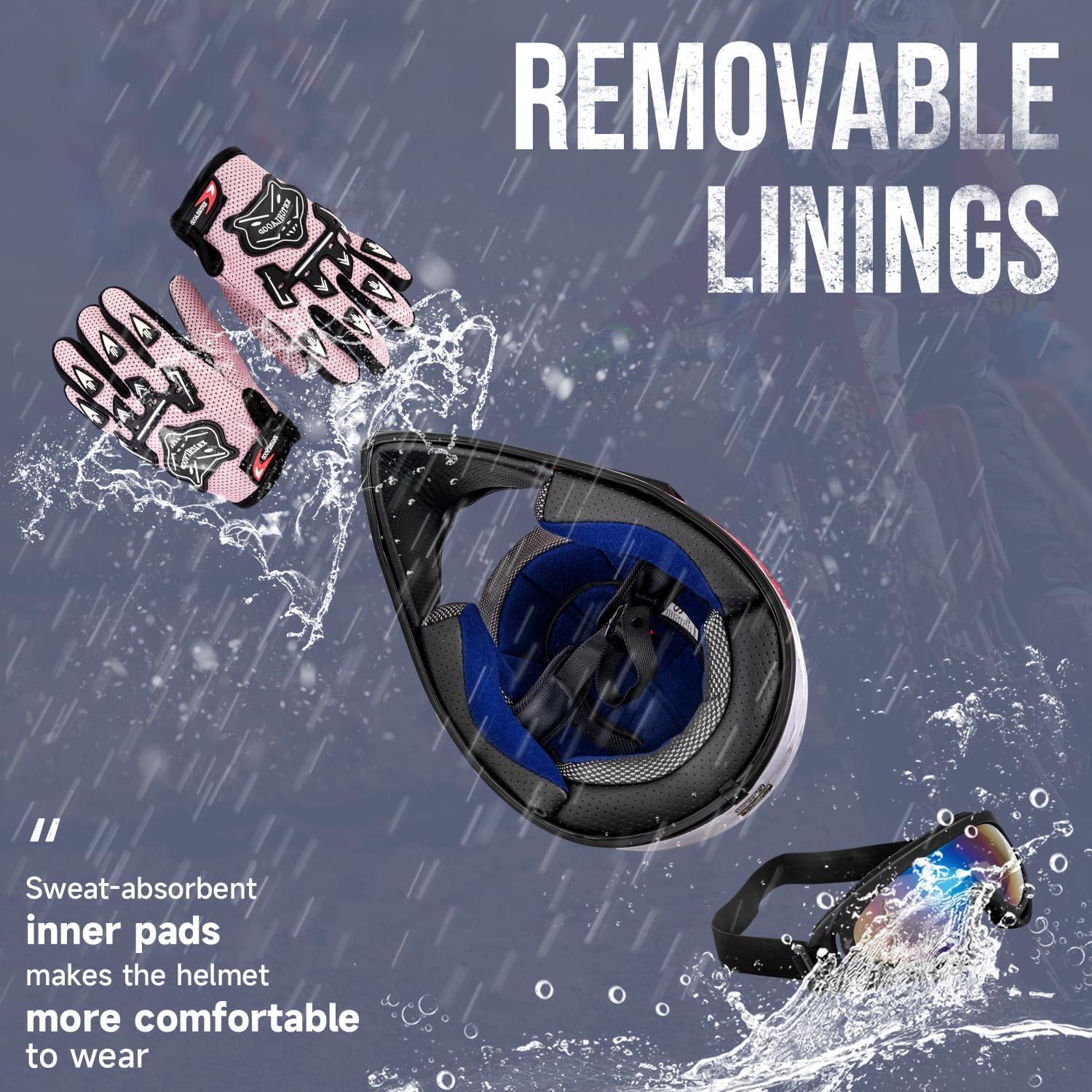 Casco de motocross Oumurs juvenil 5-14 años azul