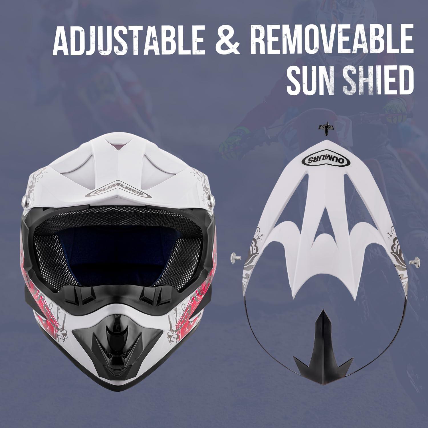 Casco de motocross Oumurs juvenil 5-14 años azul