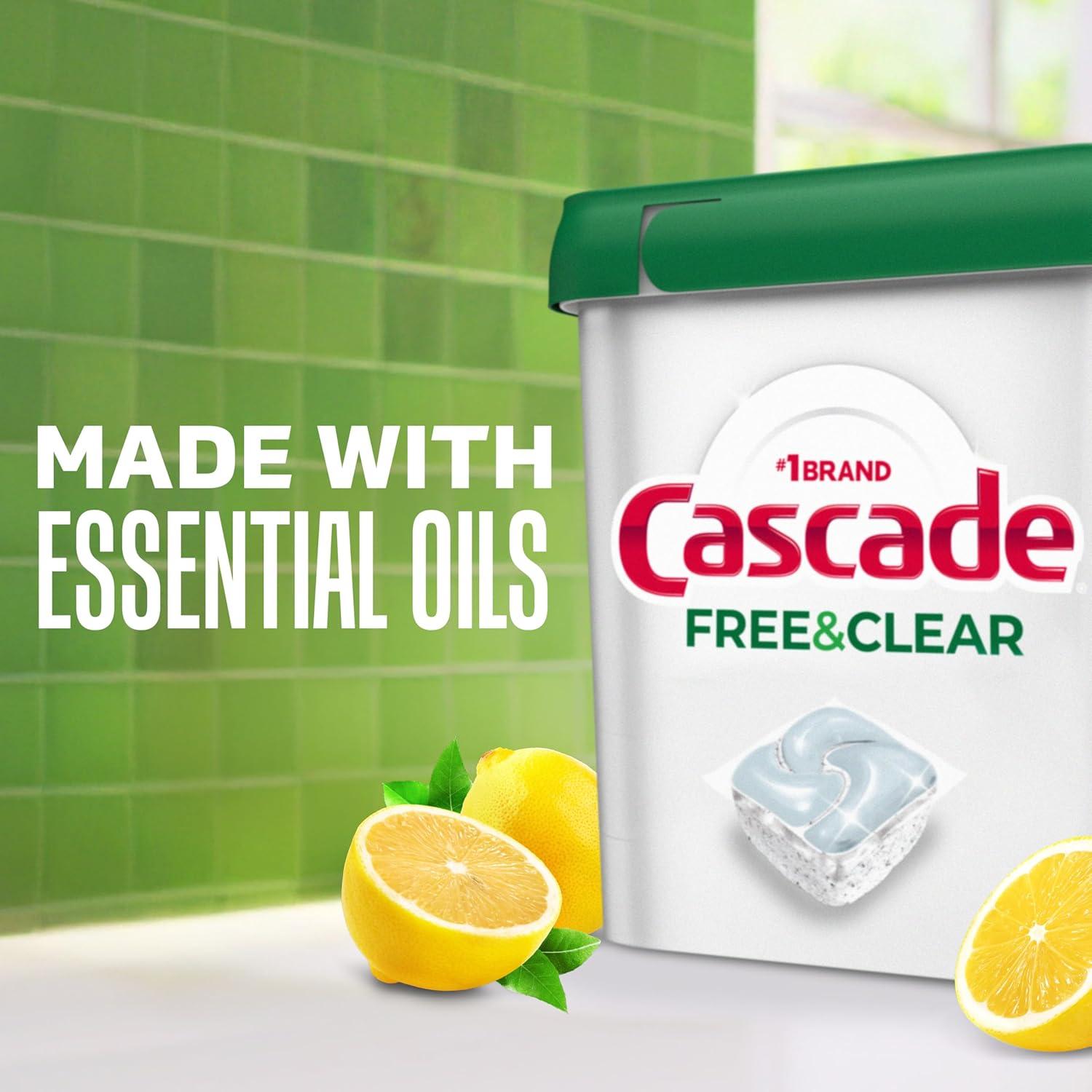 Cápsulas detergente para lavavajillas Cascade Free & Clear 47u