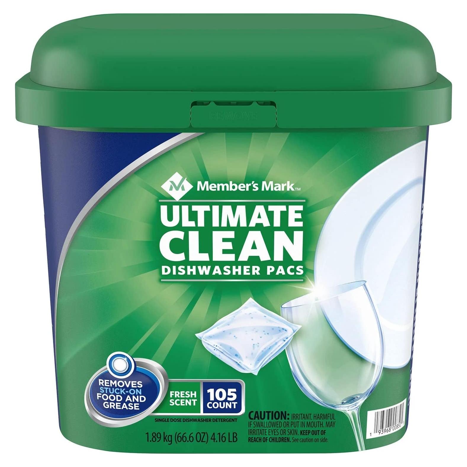 Pacs de Lavavajillas Member's Mark Ultimate Clean 105 Unidades