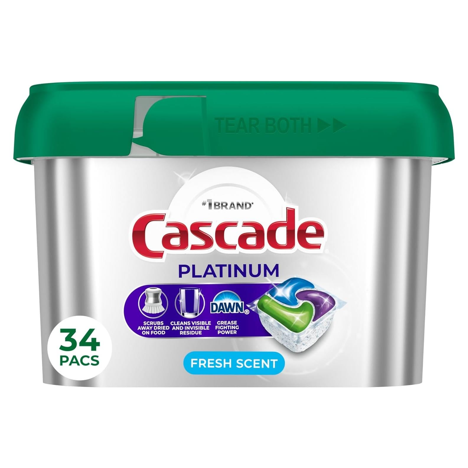 Cápsulas de Lavavajillas Cascade Platinum 34 unidades