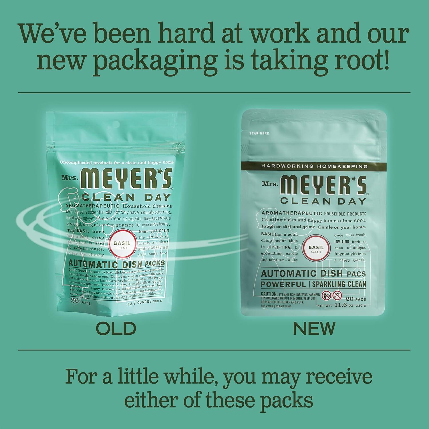 Pods de Lavavajillas Automáticos Mrs. Meyer's Albahaca 60 Unidades