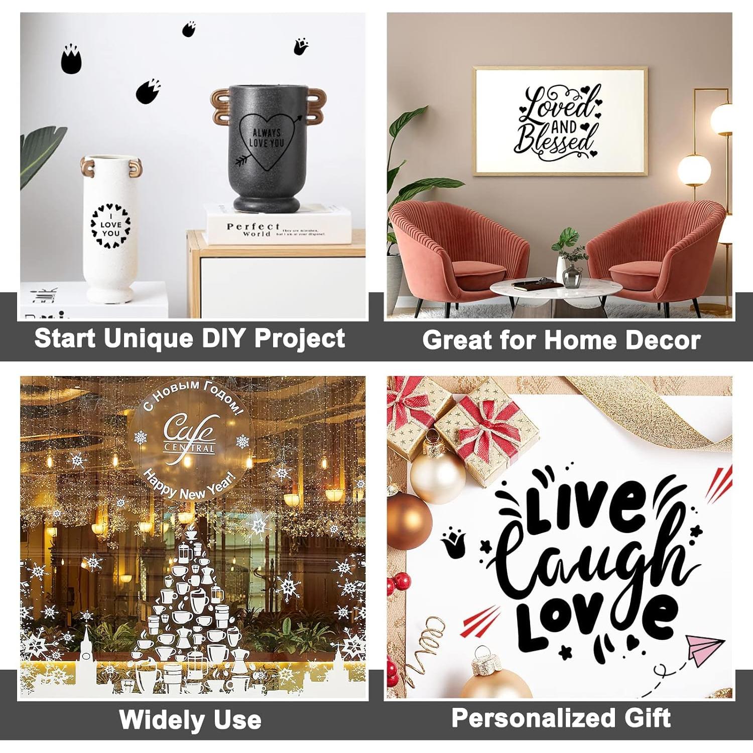 Vinilo Adhesivo Permanente Sooez Negro Brillante 30.48 cm x 3.35 m