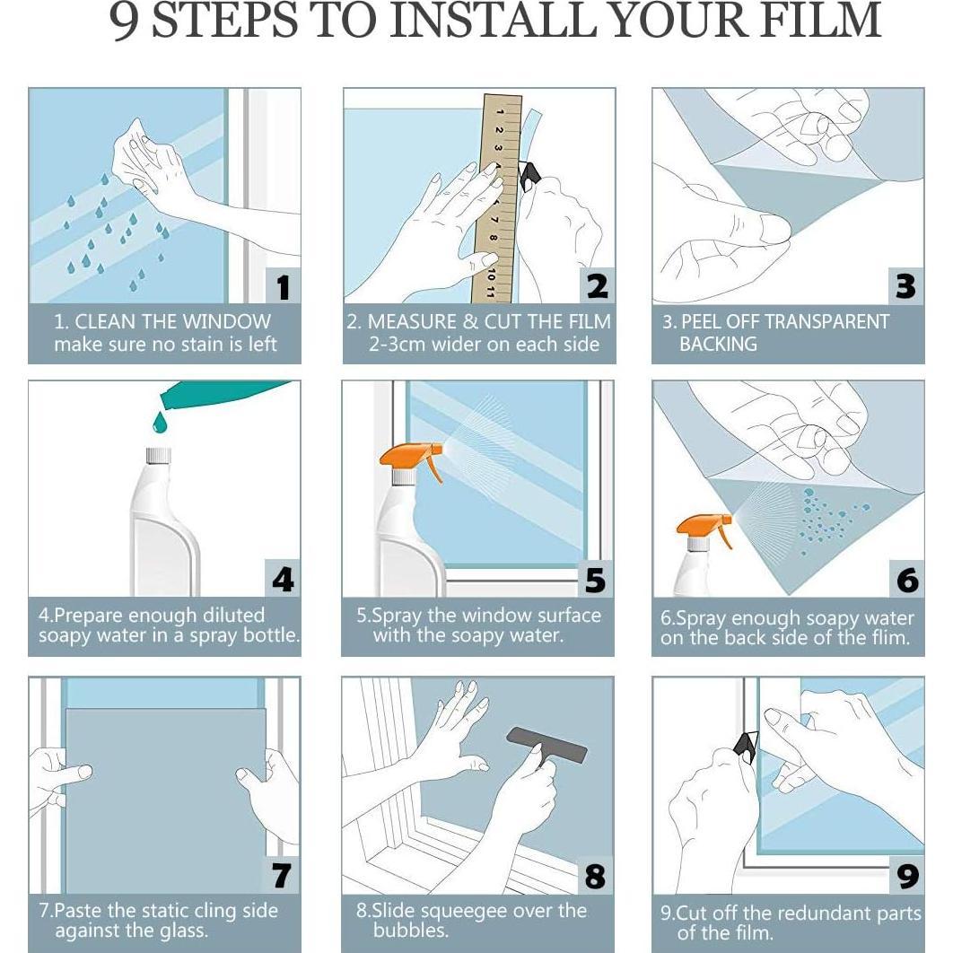 Película de Privacidad HIDBEA Esmerilada 44.45 cm x 1.98 m