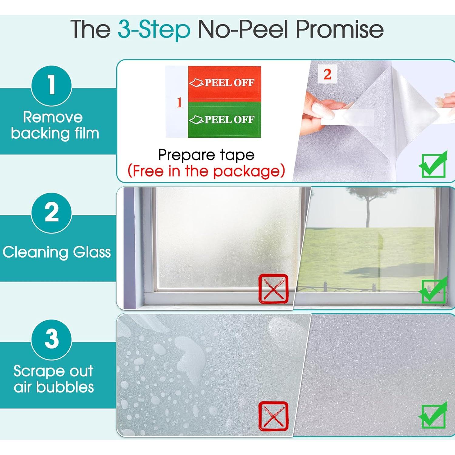 Película de Privacidad para Ventanas Coavas 44.5x199.8cm Esmerilada