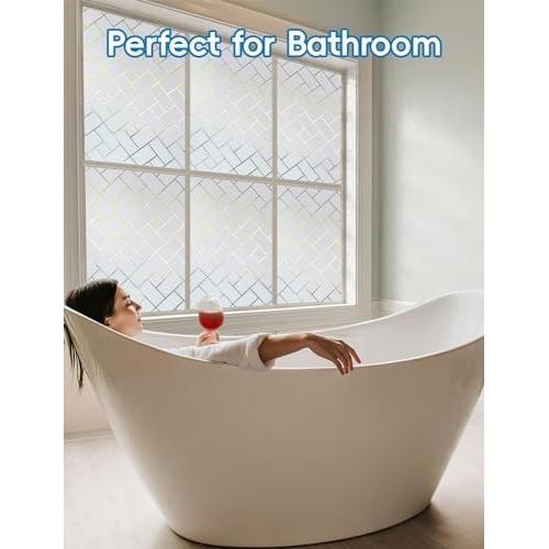 Película de Privacidad para Ventanas XHCN 44.45x200 cm Cuadrícula Blanca