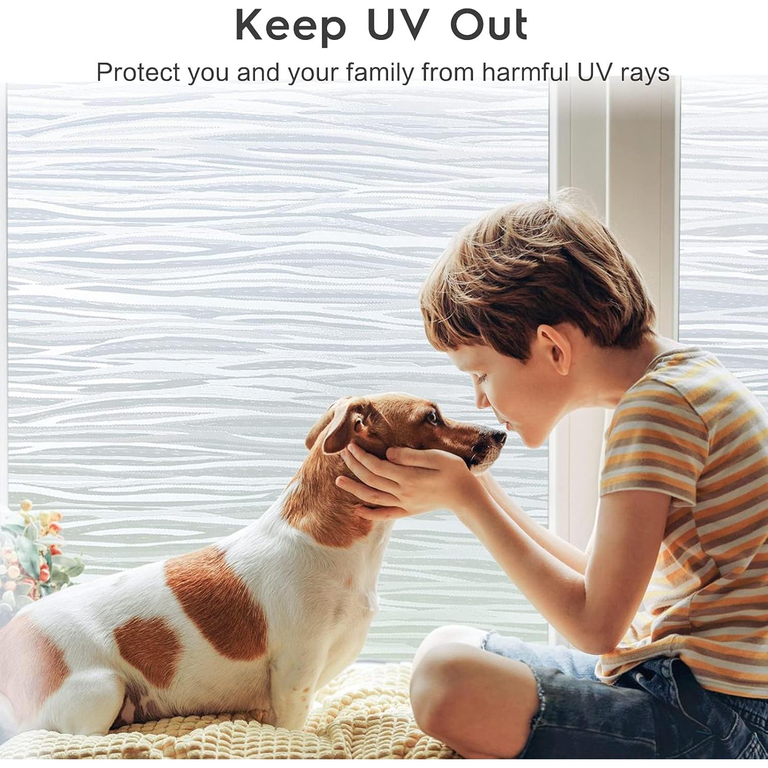 Película de Privacidad para Ventanas rabbitgoo 44.5x200cm Ola Pura