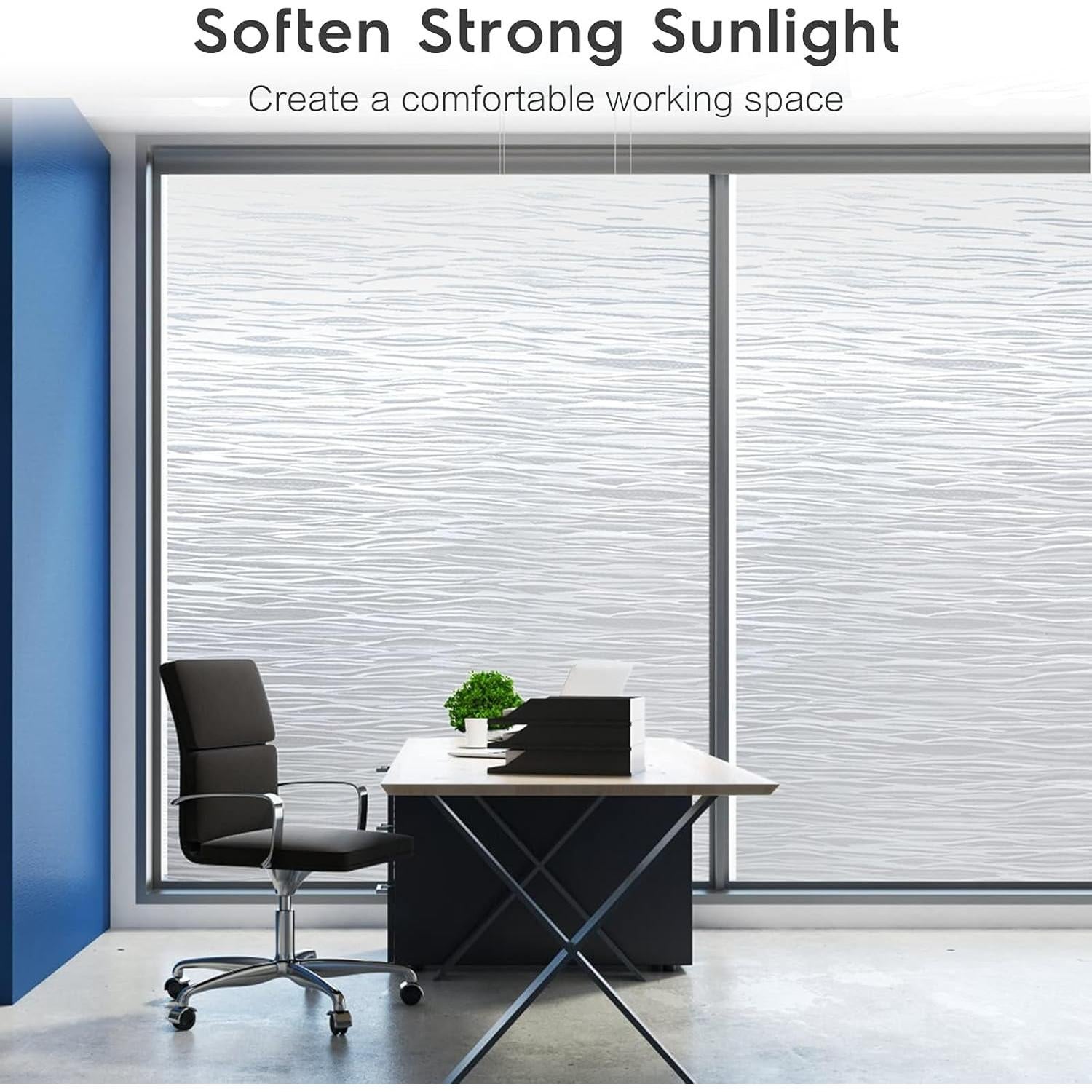 Película de Privacidad para Ventanas rabbitgoo 44.5x200cm Ola Pura