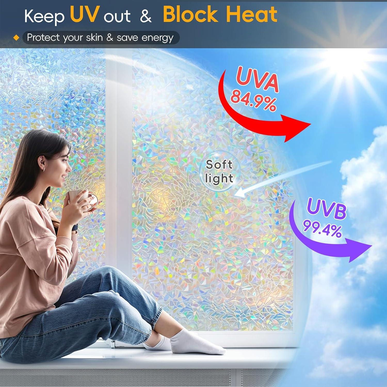 Película de Privacidad para Ventanas Dwersty Arcoíris 0.89 m²