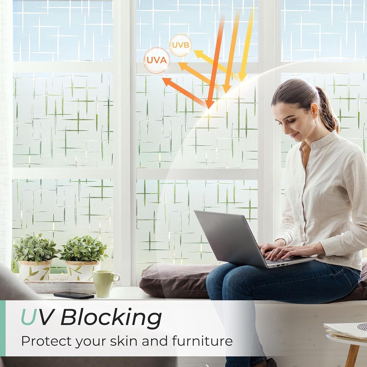 Película de Privacidad DOWELL Esmerilada 44.5x200 cm Auto Adherente