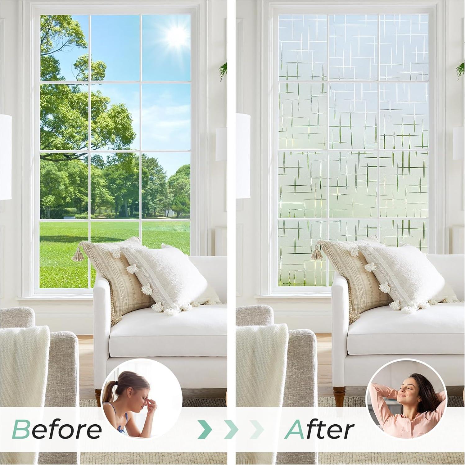 Película de Privacidad DOWELL Esmerilada 44.5x200 cm Auto Adherente