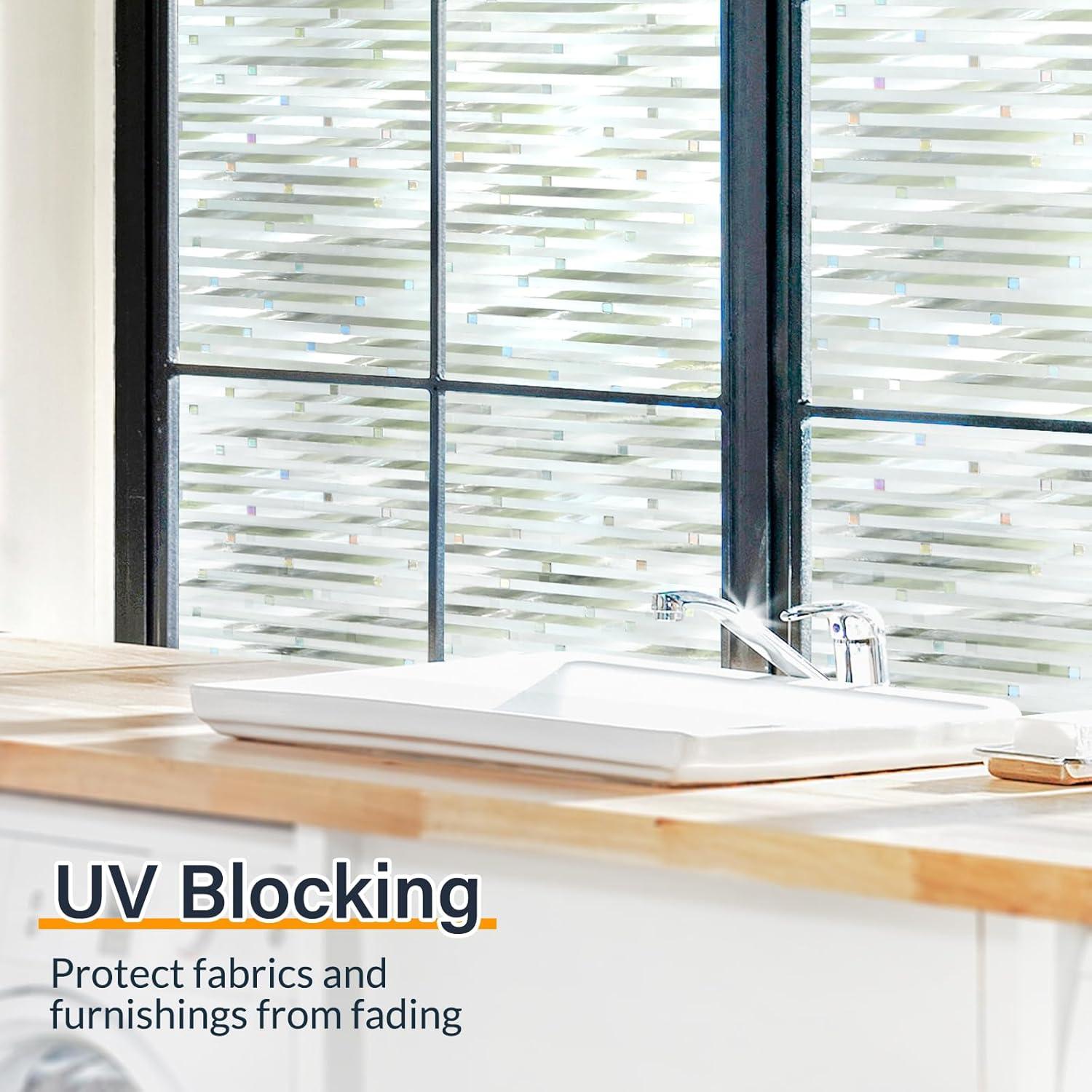 Película de Privacidad Rabbitgoo 44.5x199.8cm Rayada UV