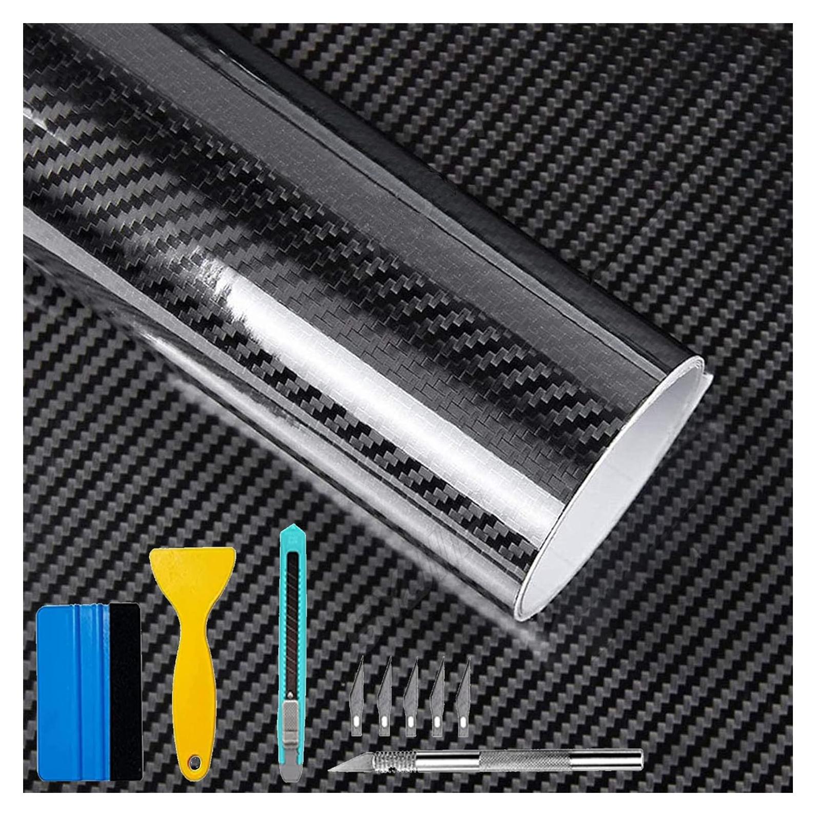 Vinilo de Fibra de Carbono 6D Lypumso 0.3m x 3m con Herramientas