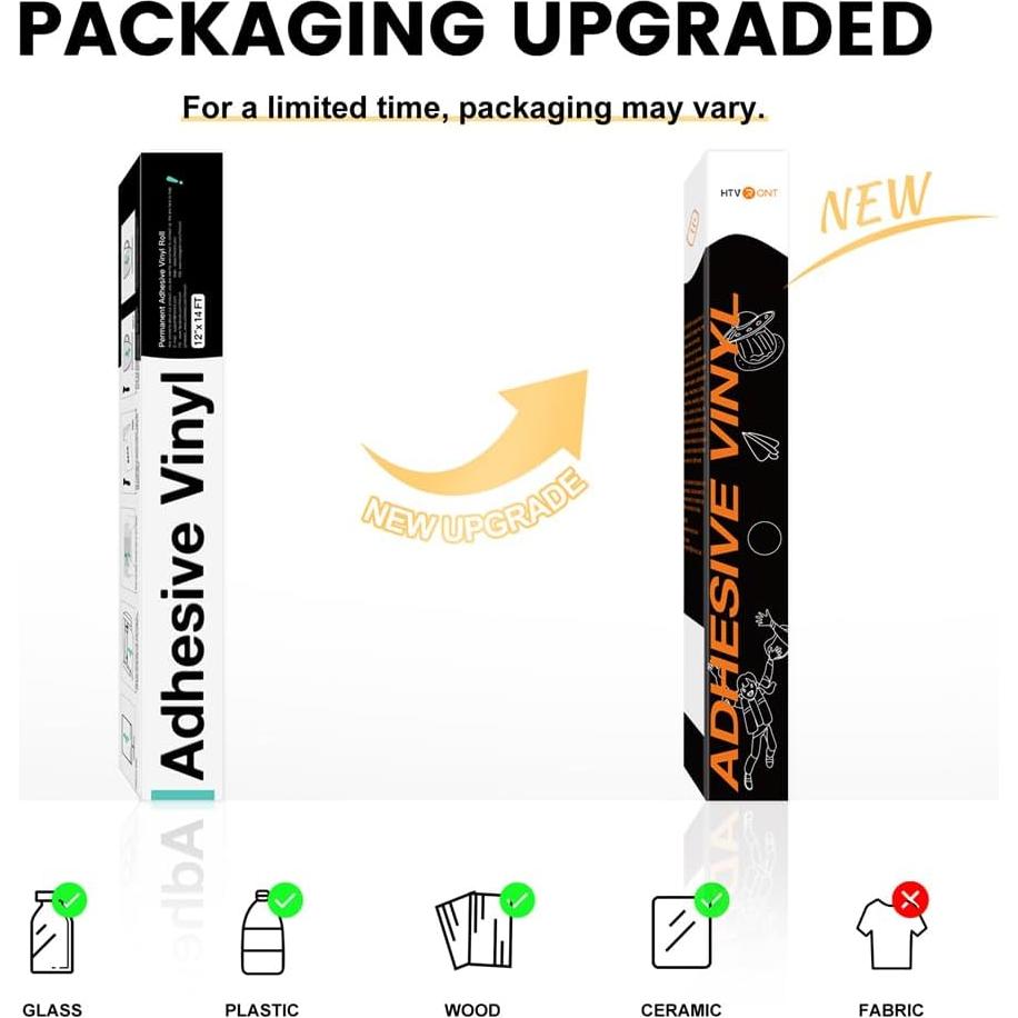 Vinilo Adhesivo Permanente HTVRONT 30.48 cm x 4.27 m Negro Mate