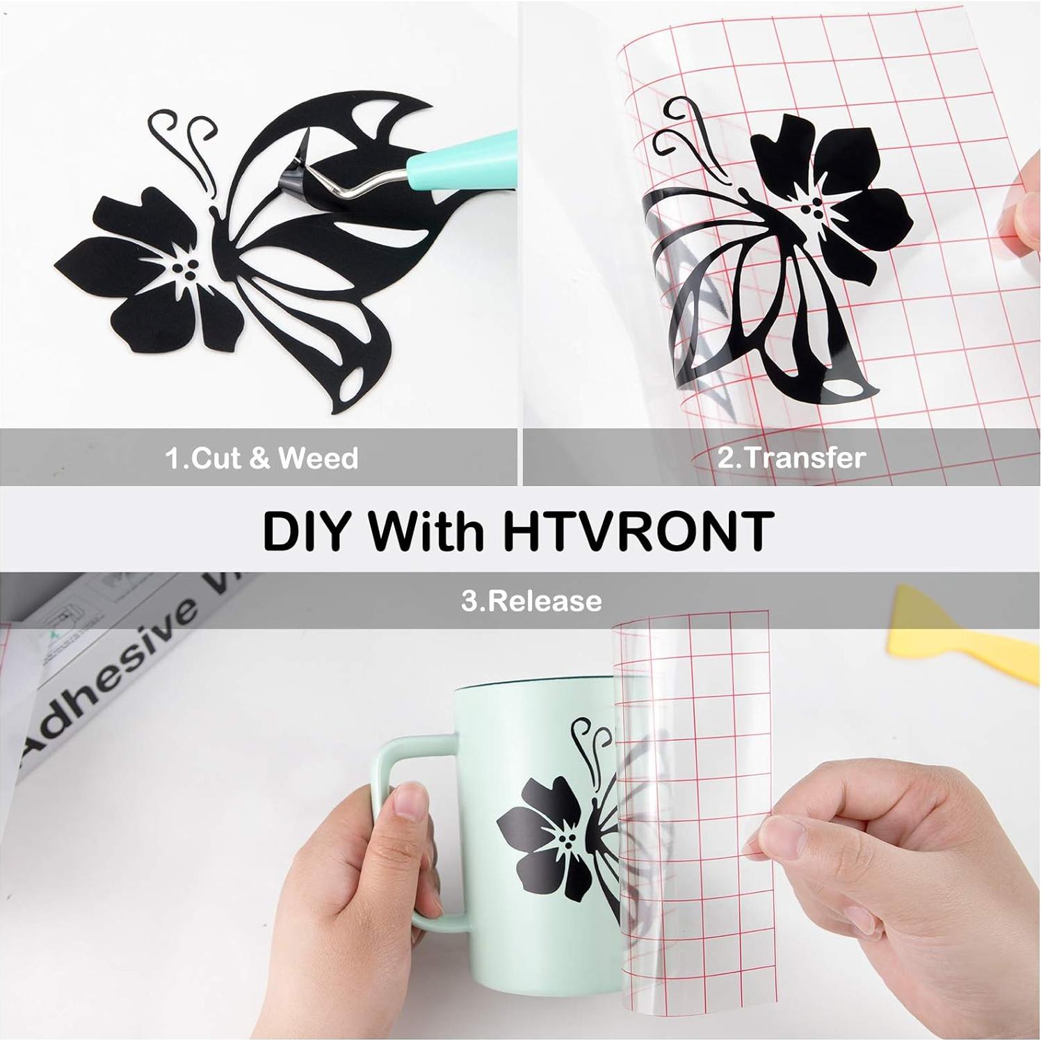 Vinilo Adhesivo Permanente HTVRONT 30.48 cm x 4.27 m Negro Mate